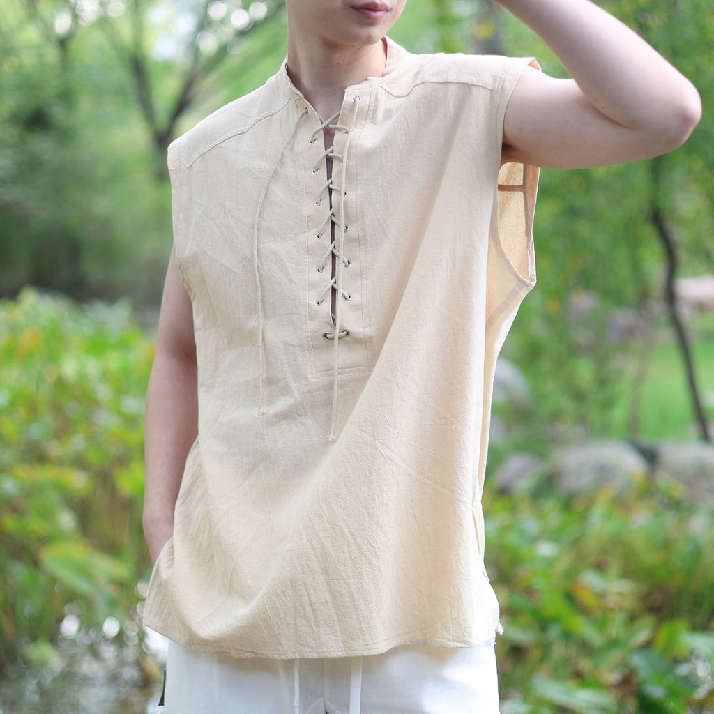 Beige Medieval Sleeveless Tunic