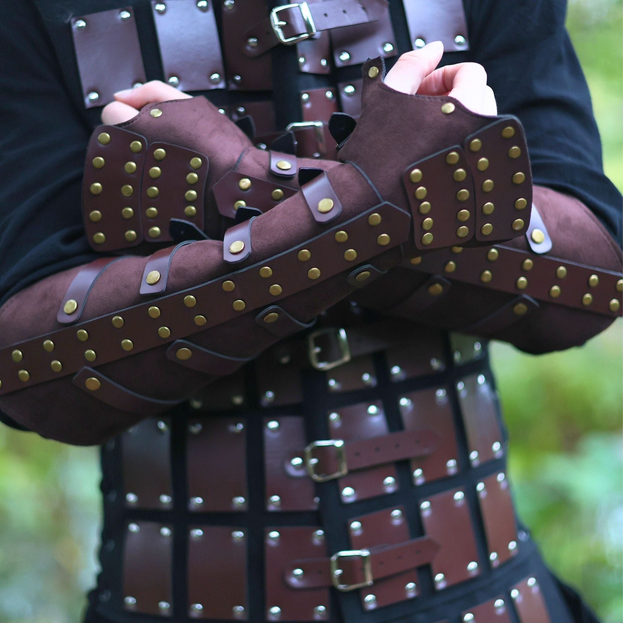 Light Brown Leather Arm Bracers