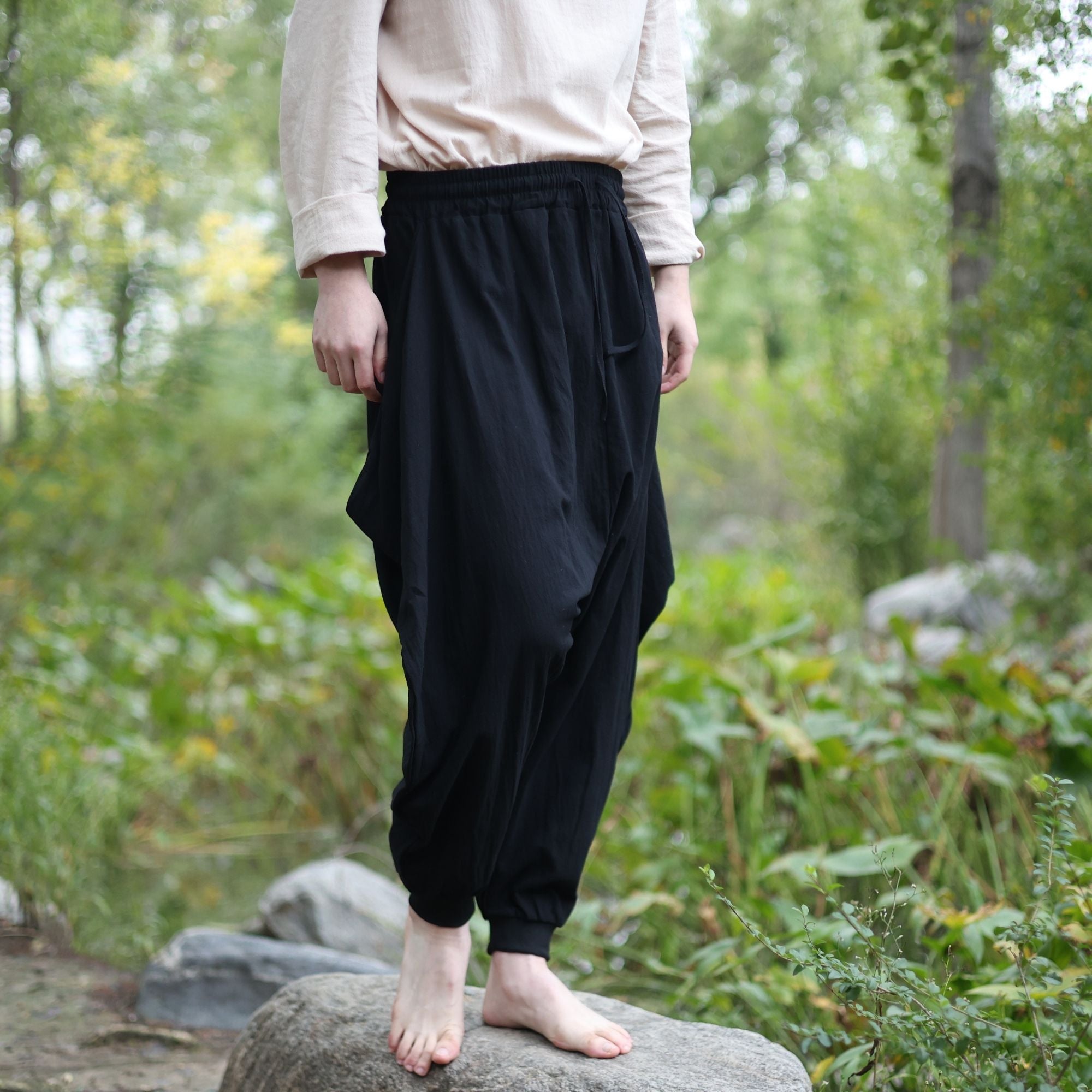 Medieval Black Harem LARP Pants