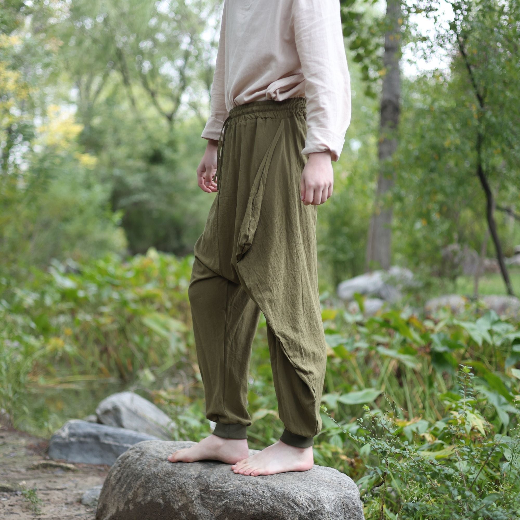 Medieval Green Harem LARP Pants