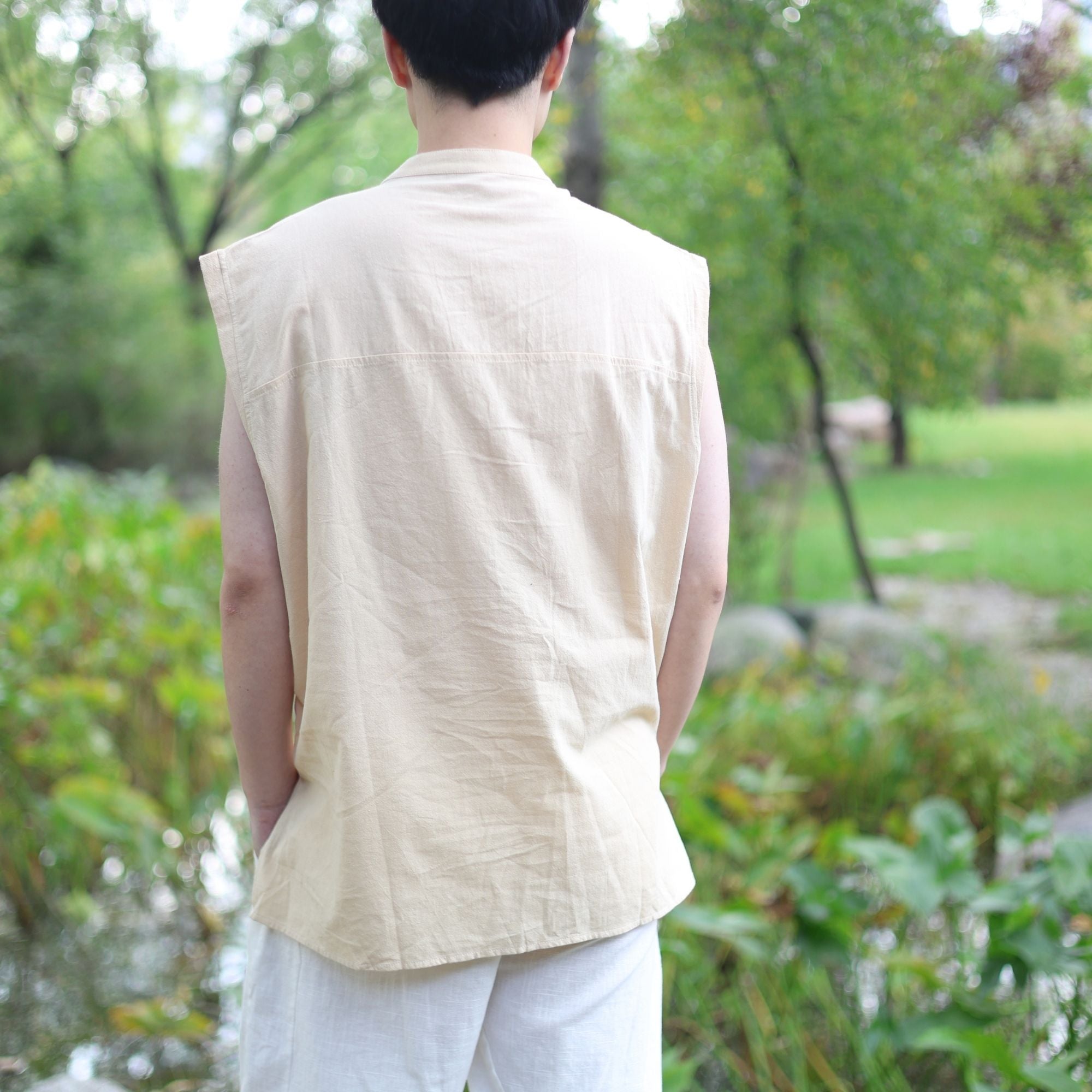 Beige Medieval Sleeveless Tunic