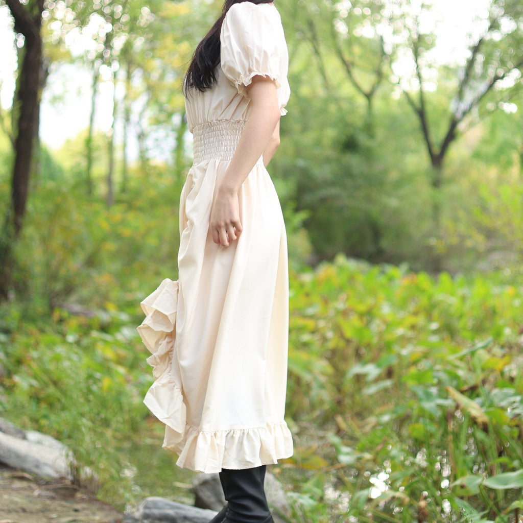 Beige Medieval Renaissance Dress – LARP Fantasy Gown