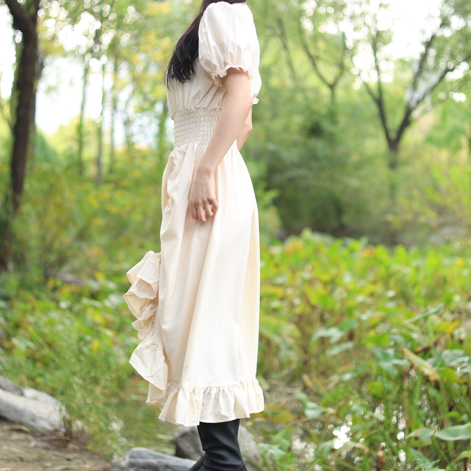 Beige Medieval Renaissance Dress – LARP Fantasy Gown