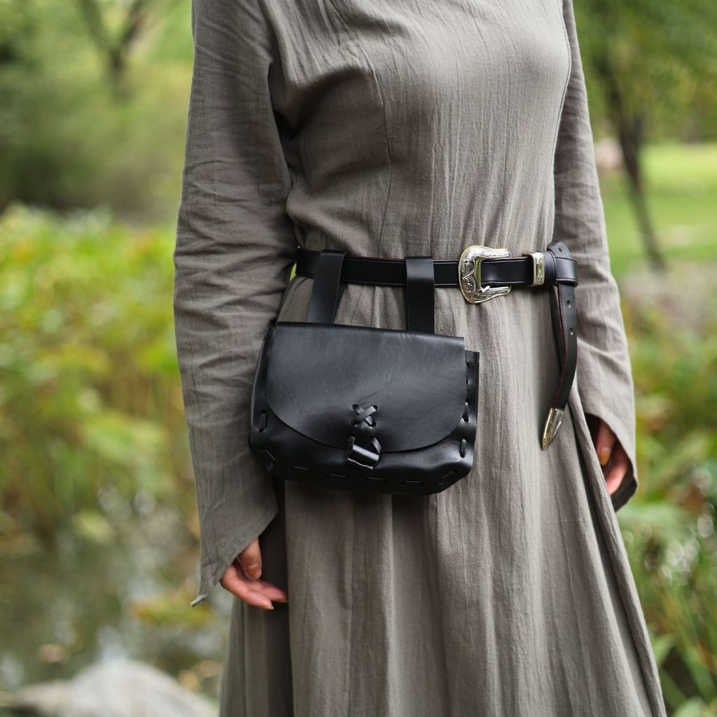 Black Coffee Medieval PU Leather Coin Bag