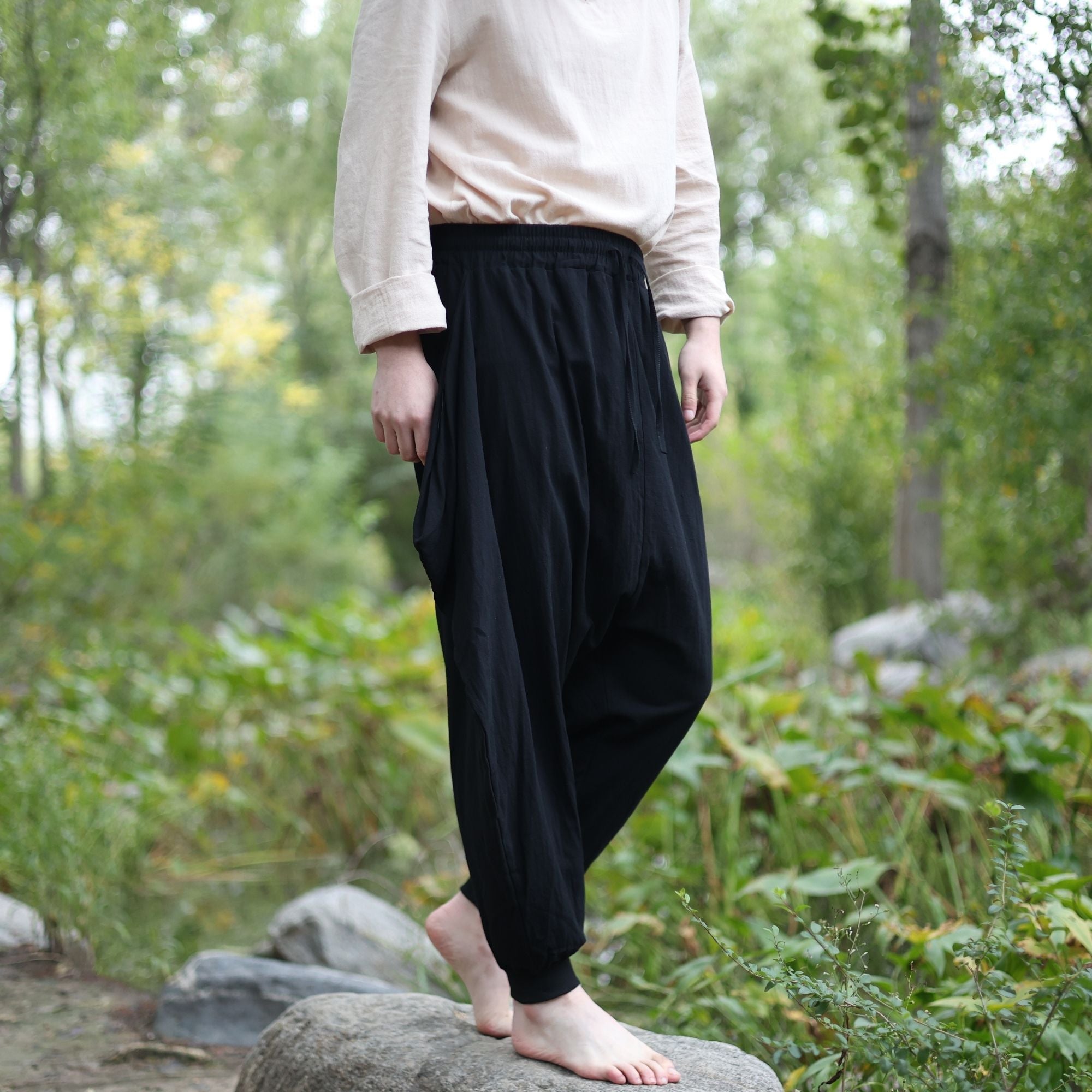 Medieval Black Harem LARP Pants