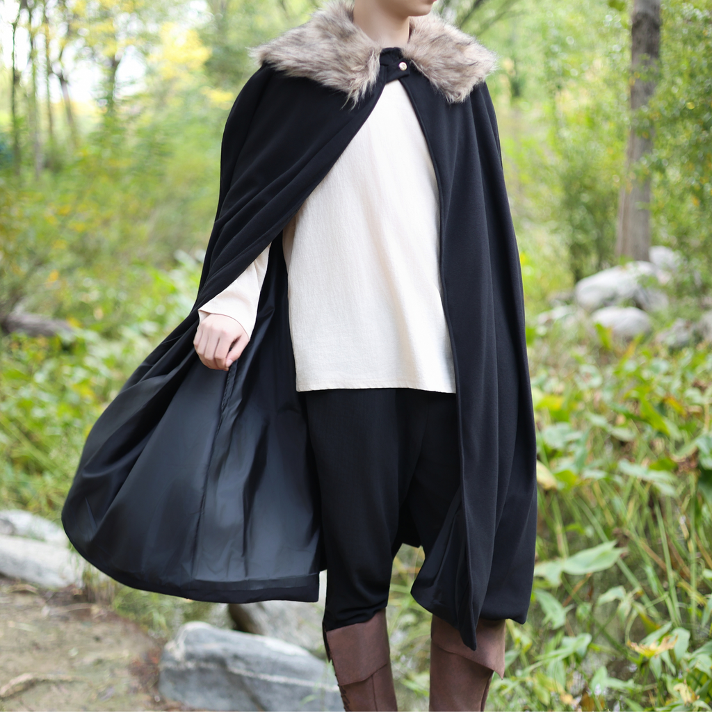 Medieval Fur Collar Cape