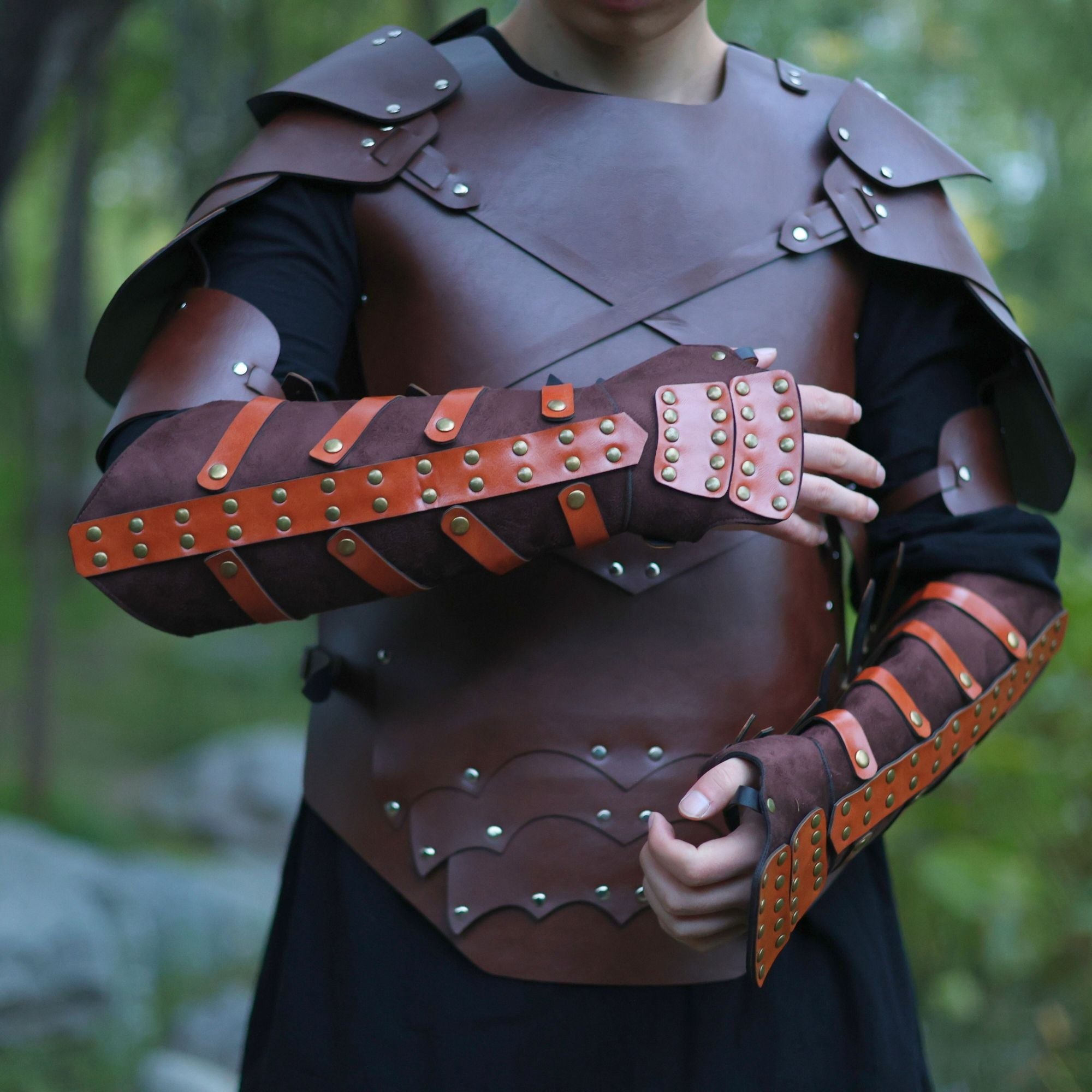 Brown Leather Arm Bracers