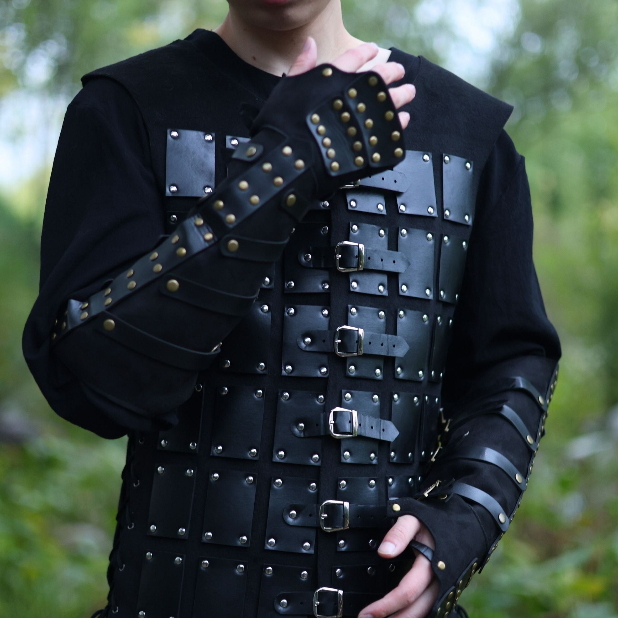 Black Leather Arm Bracers