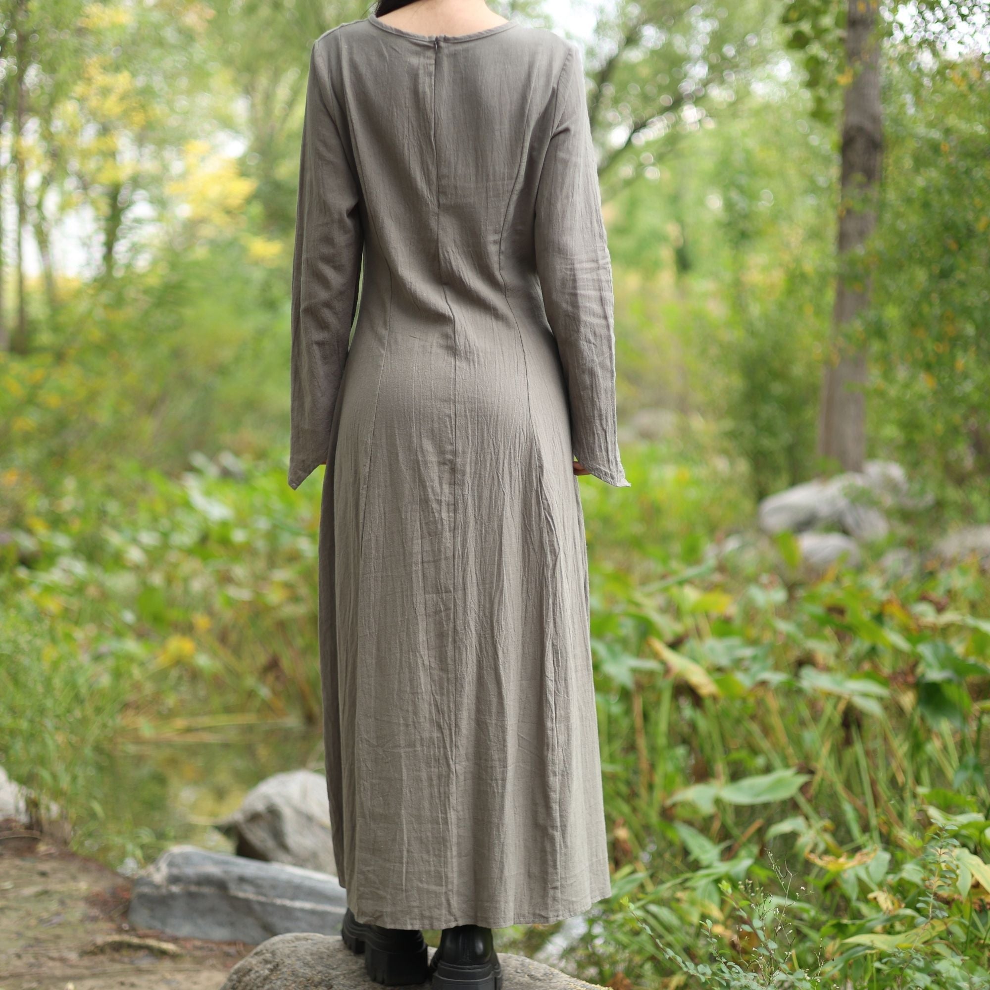 Army Green Medieval Peasant Dress