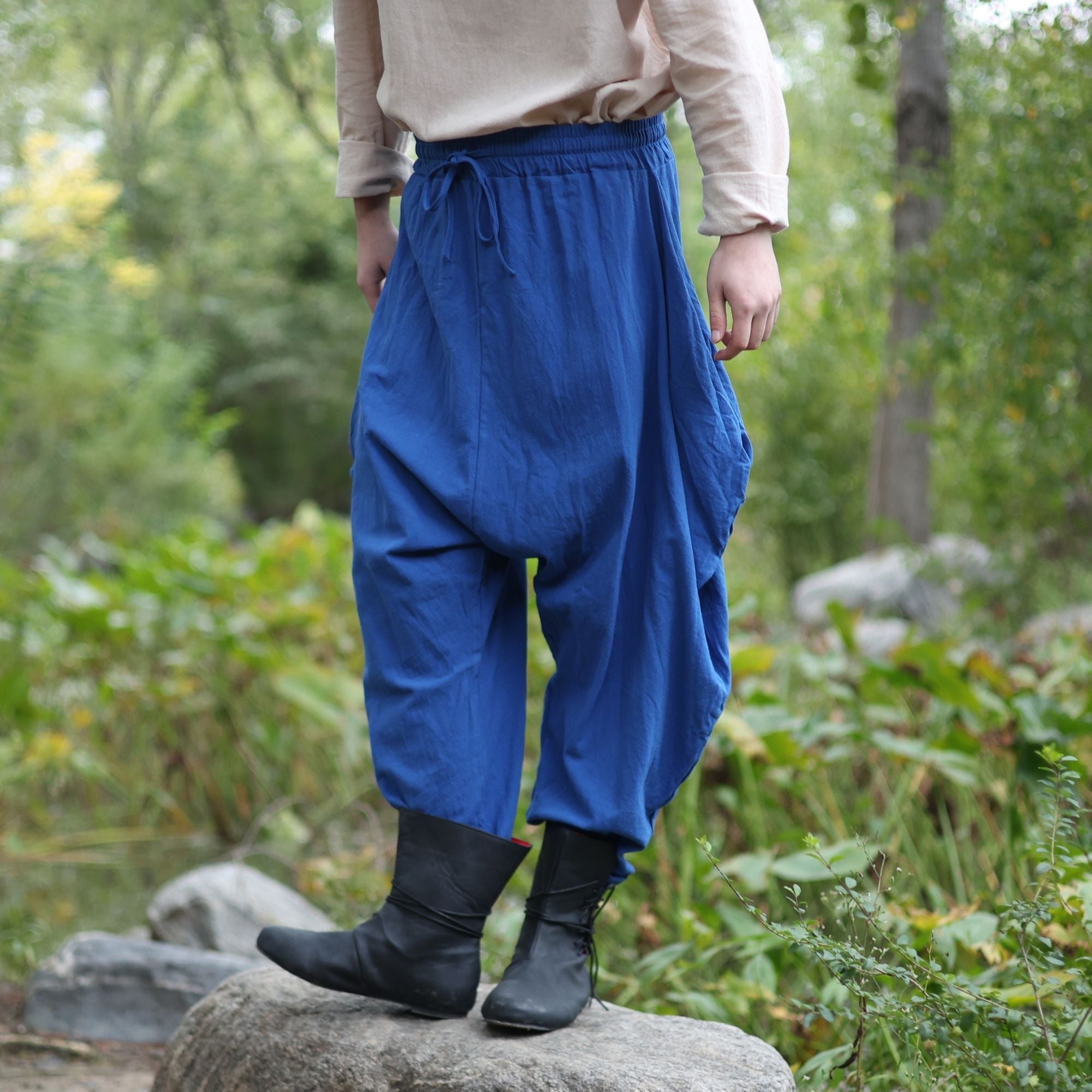 Medieval Light Blue Harem LARP Pants