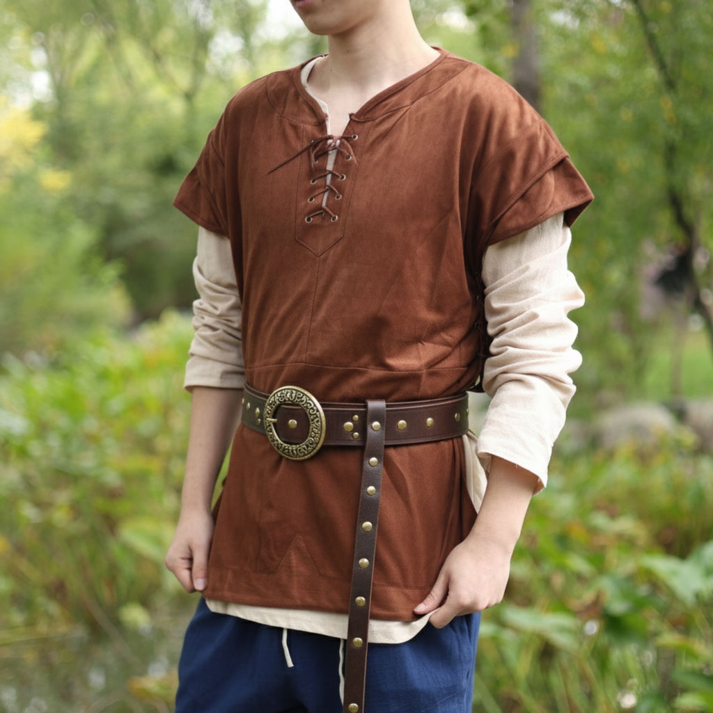 Black Medieval Lace-Up Tunic