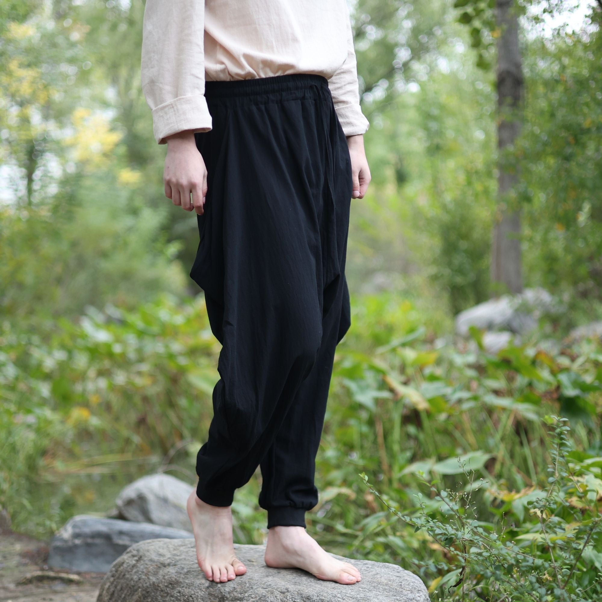 Medieval Black Harem LARP Pants
