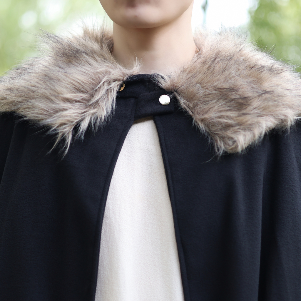 Medieval Fur Collar Cape