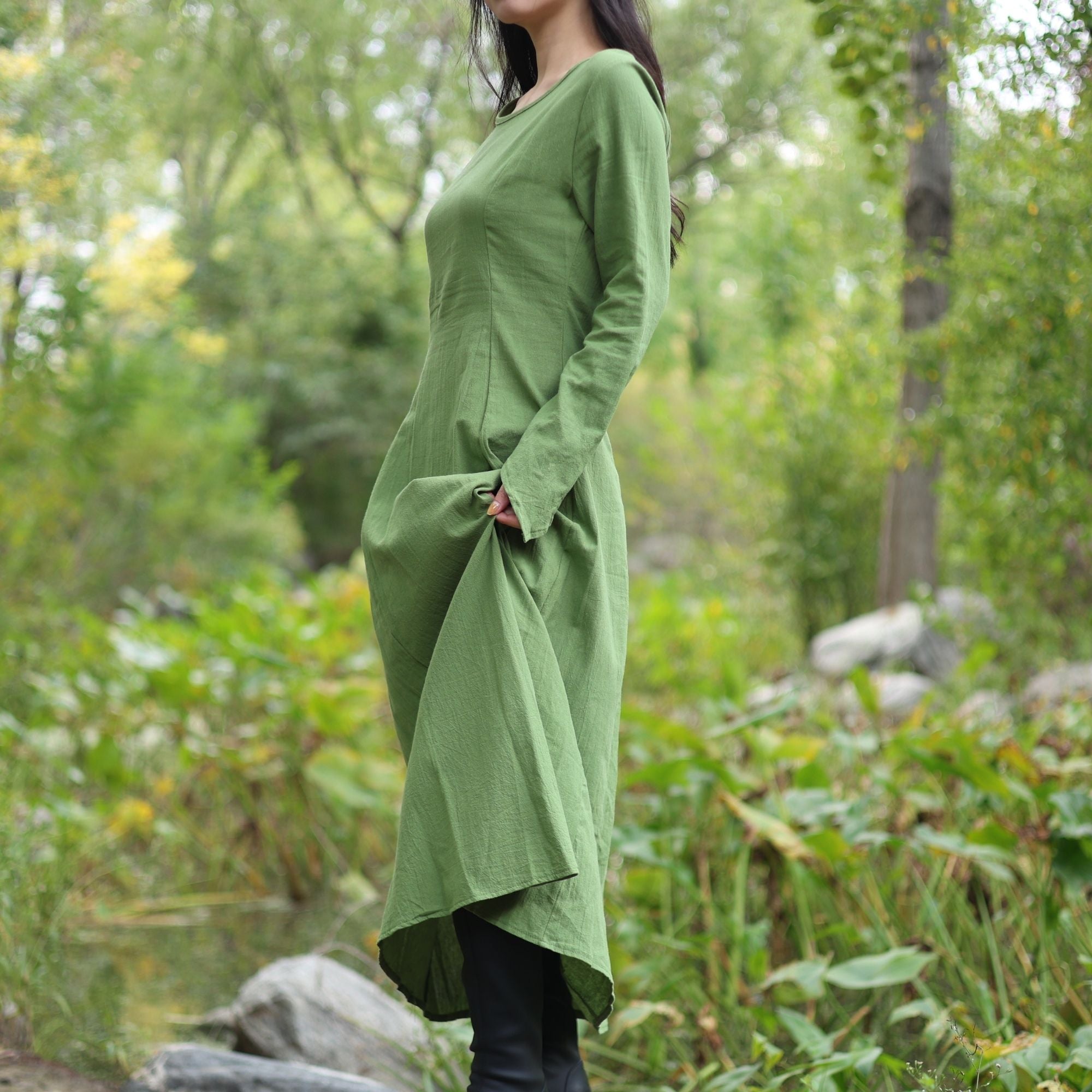 Green Medieval Peasant Dress