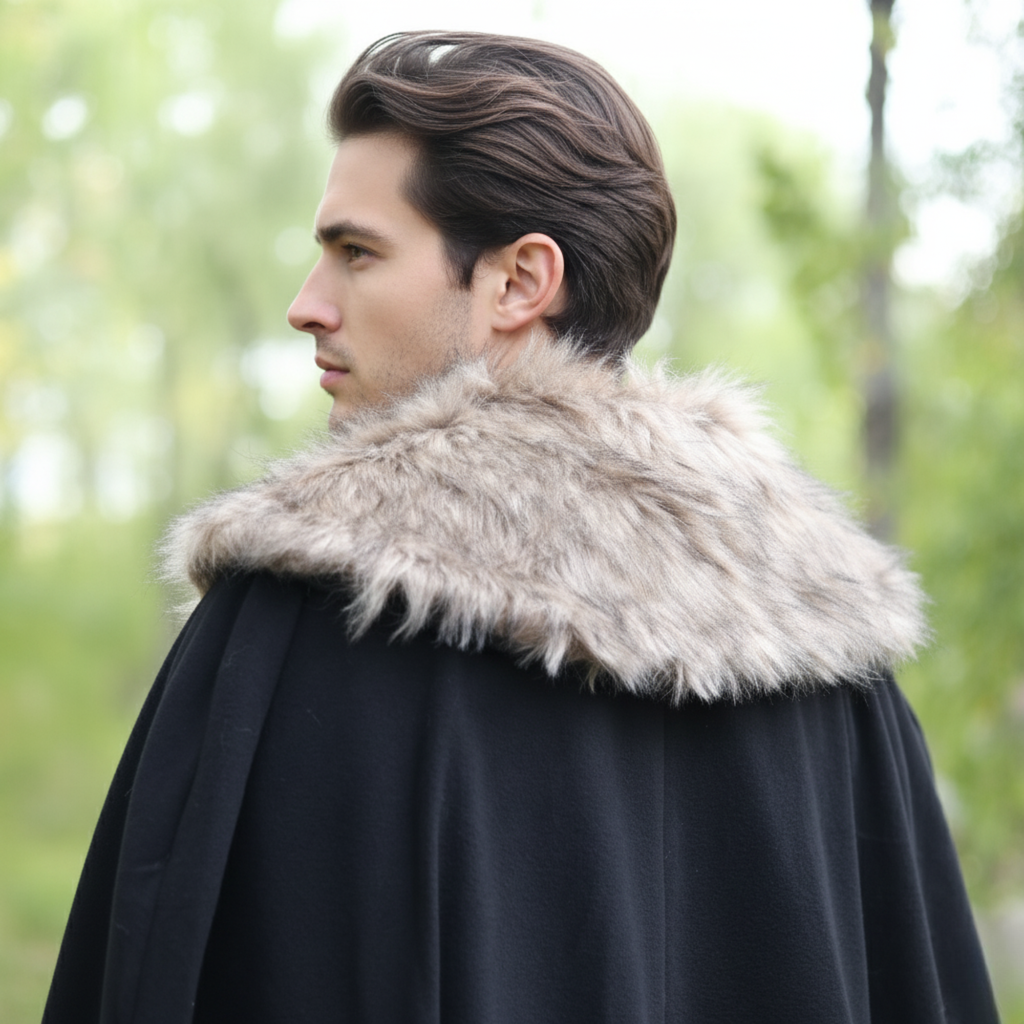 Medieval Fur Collar Cape