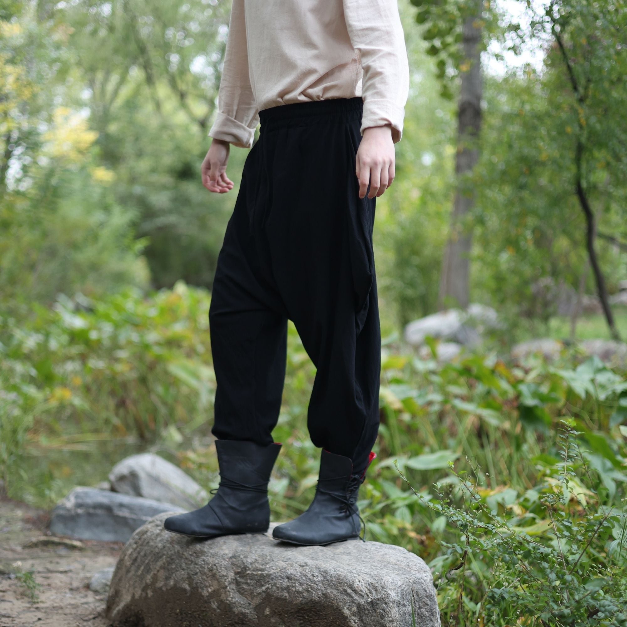 Medieval Black Harem LARP Pants