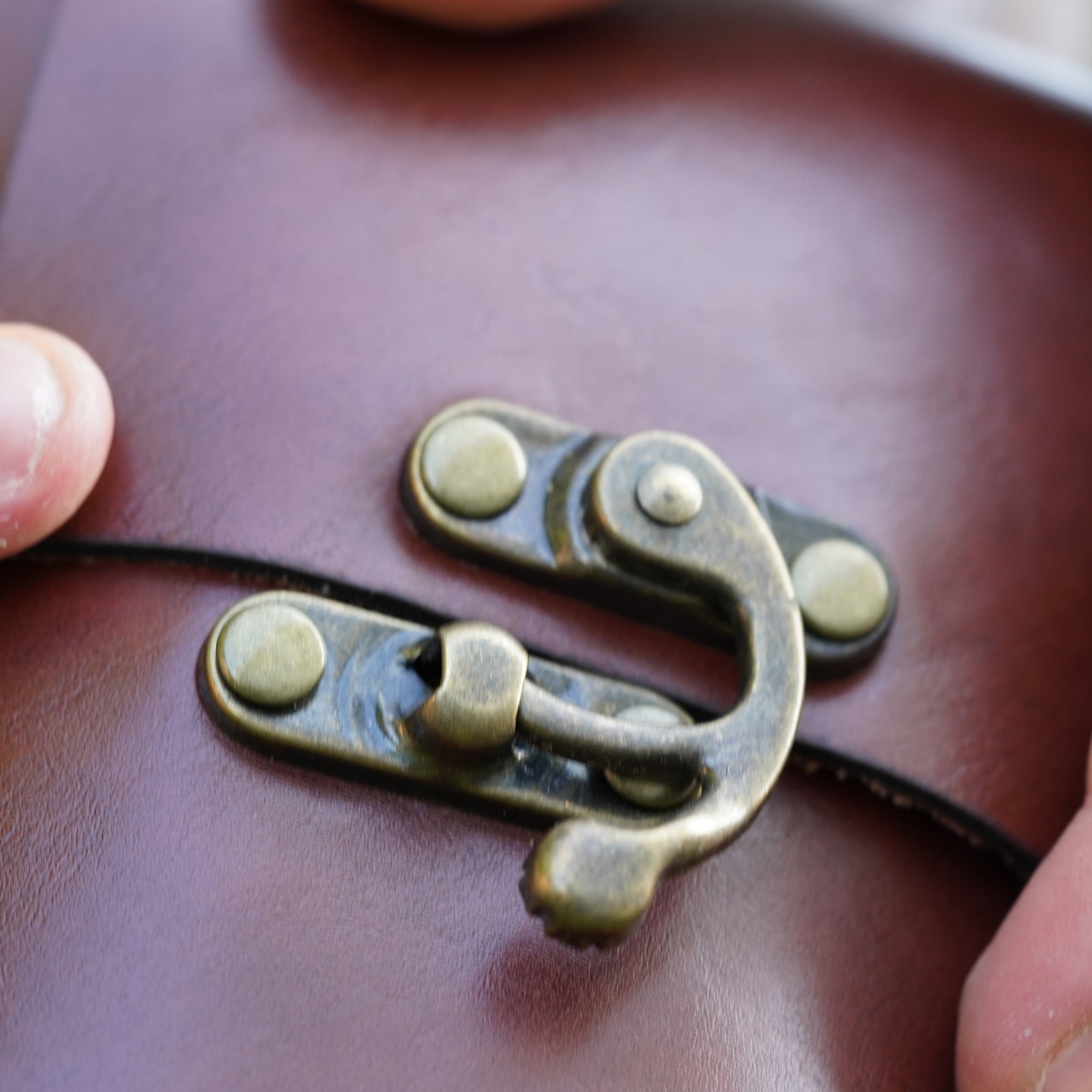 Medieval Leather Coin Bag with Brass Studs