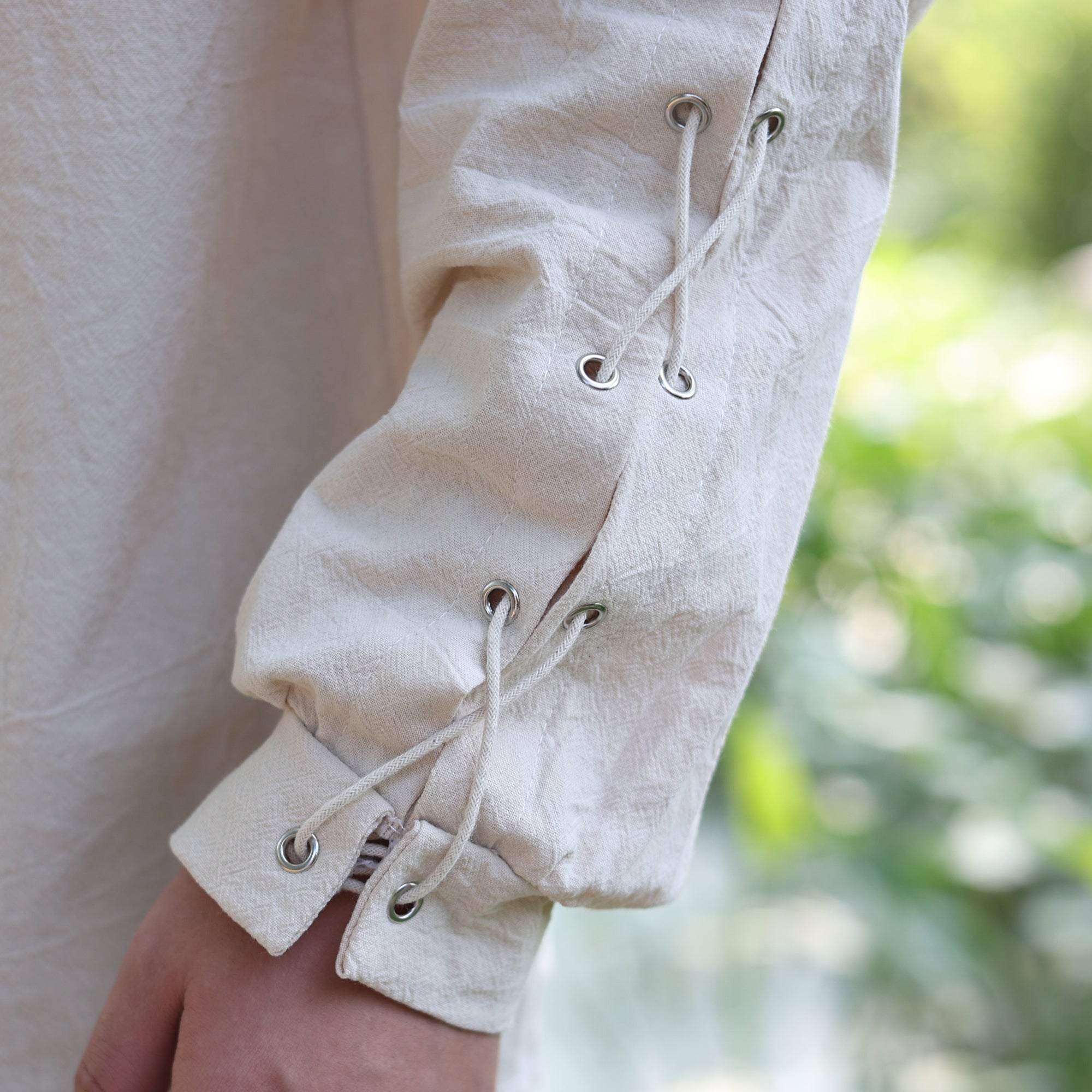 LARP Lace-Up Cotton Linen Tunic Shirt
