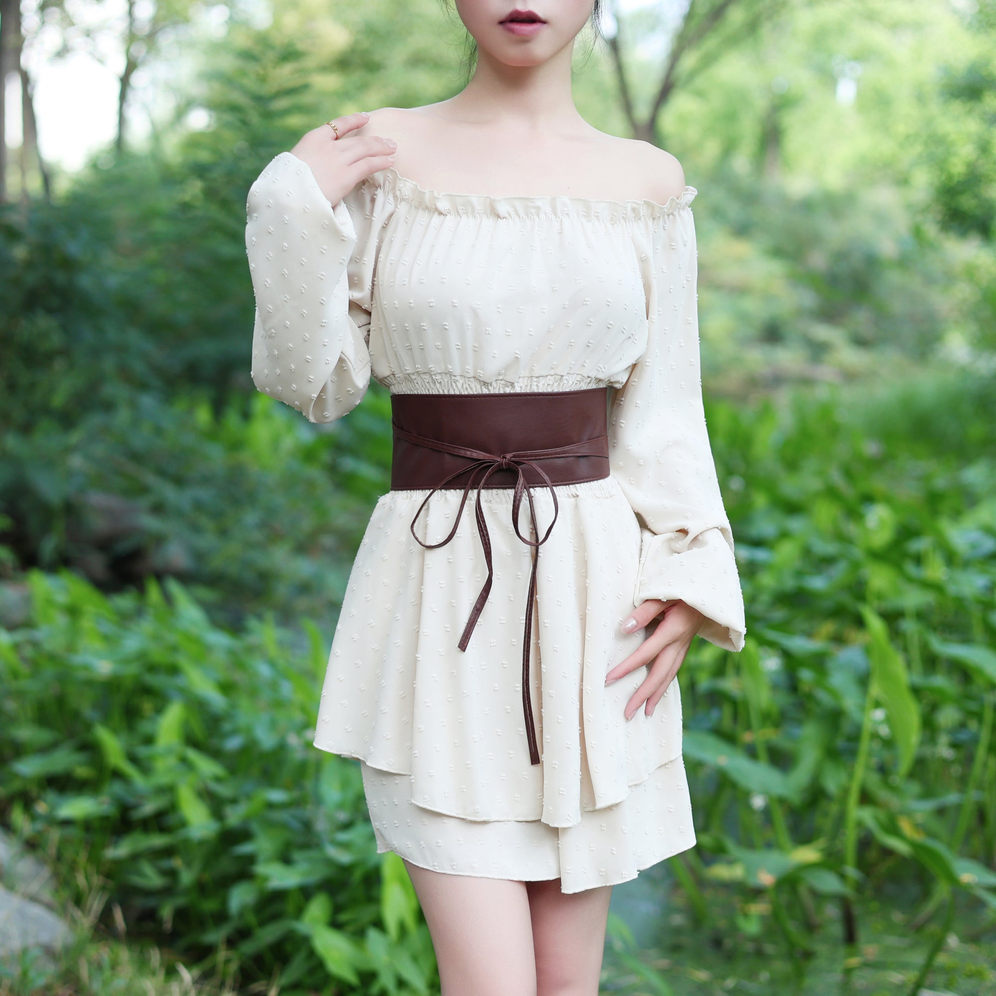 Wide Faux Leather Corset Belt