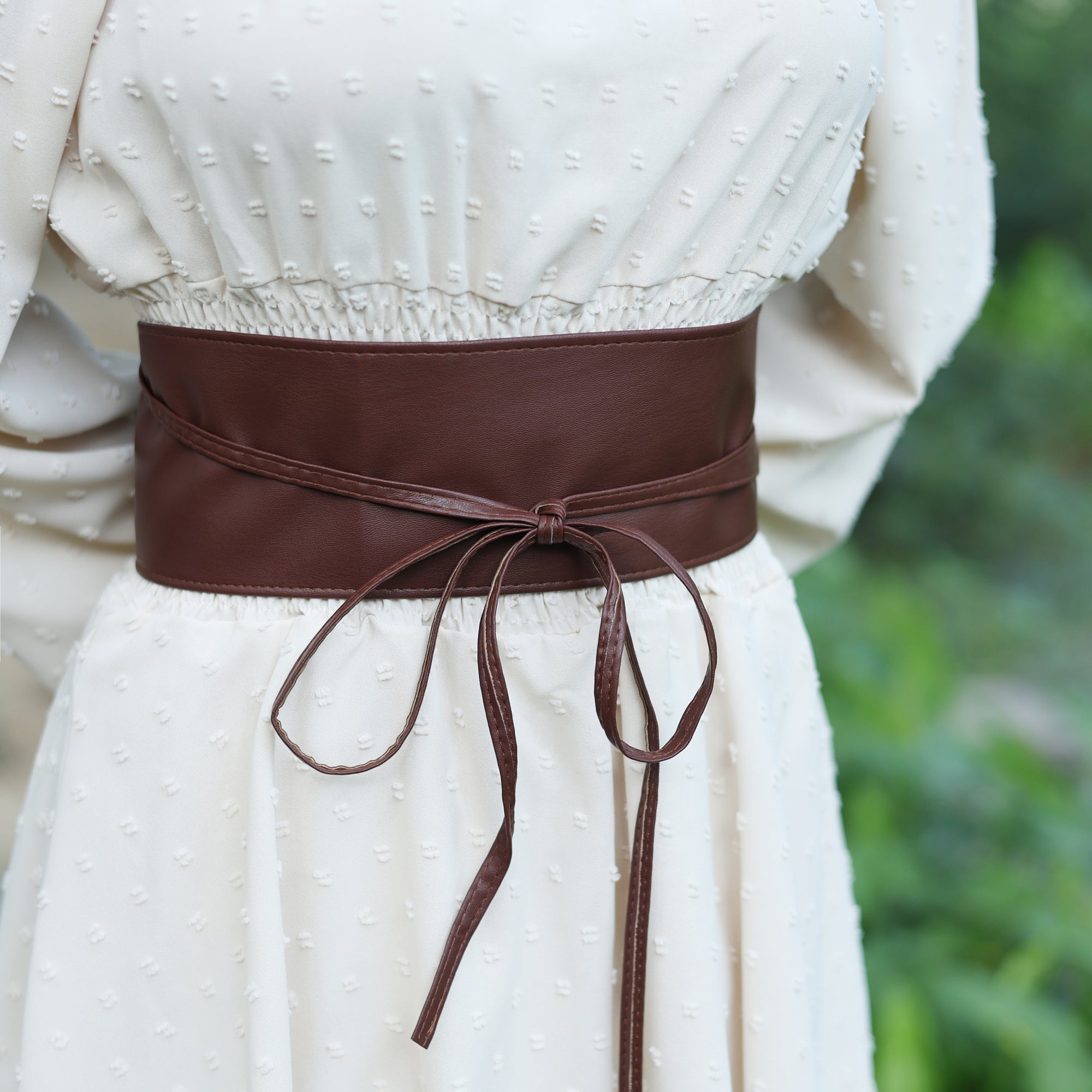 Wide Faux Leather Corset Belt