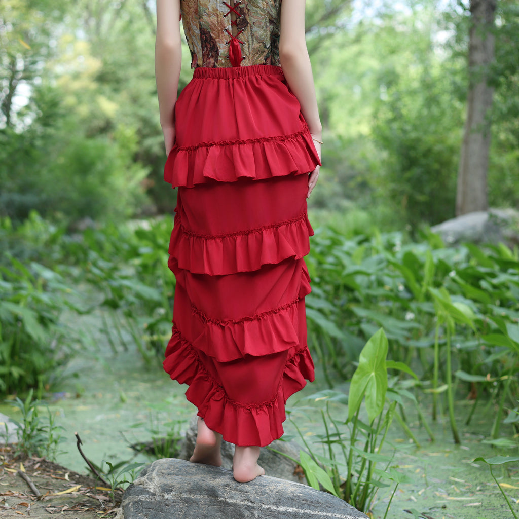 Adjustable Ruched Renaissance Skirt for LARP & Cosplay