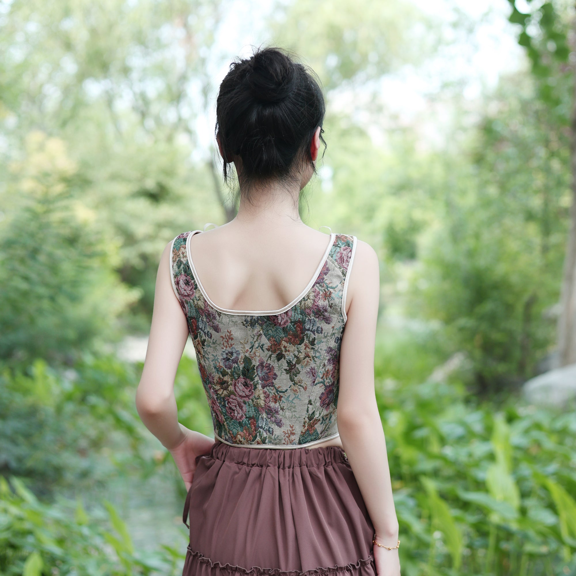 Medieval Floral Corset Top for LARP