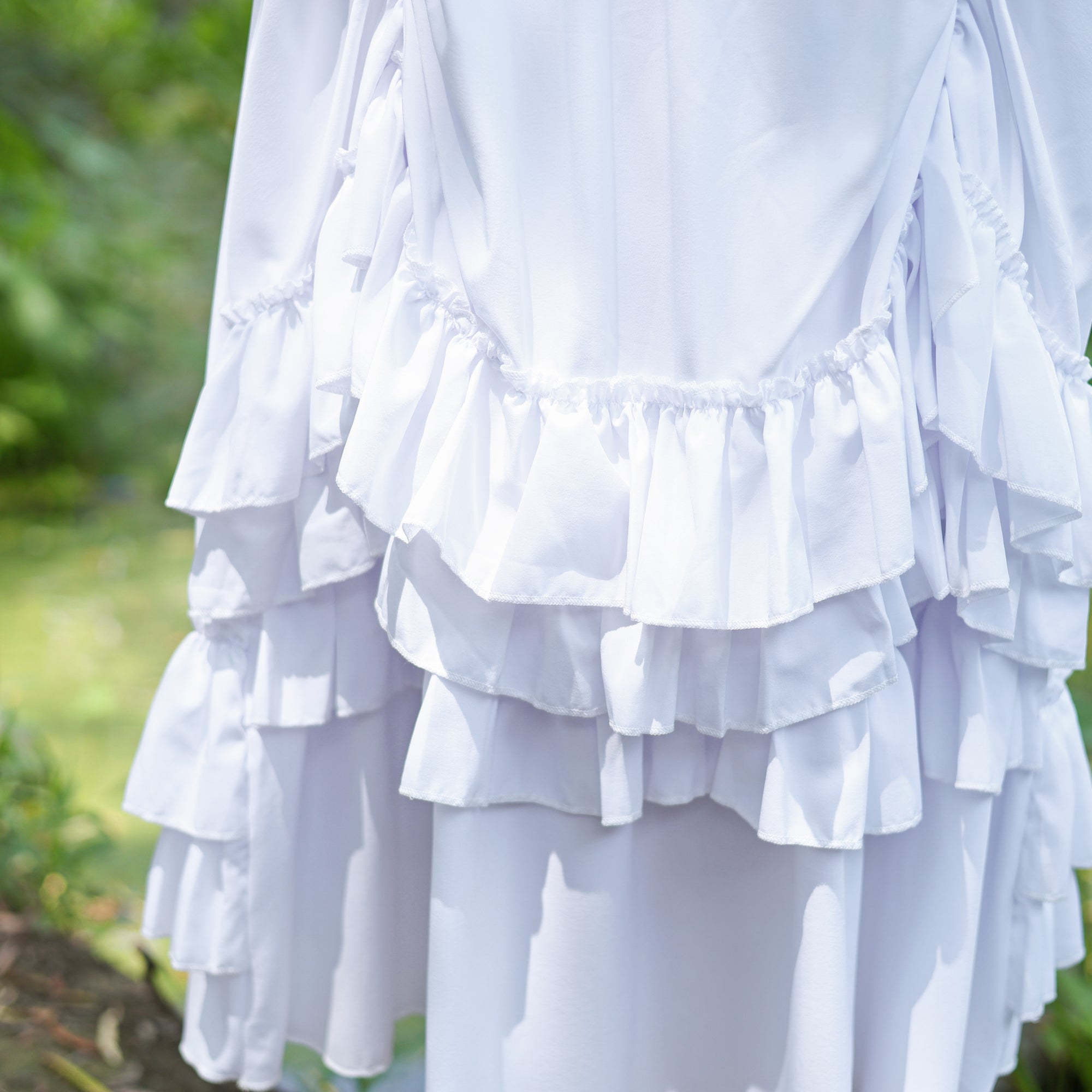 White Renaissance Ruffle Skirt for LARP  Medieval Costumes