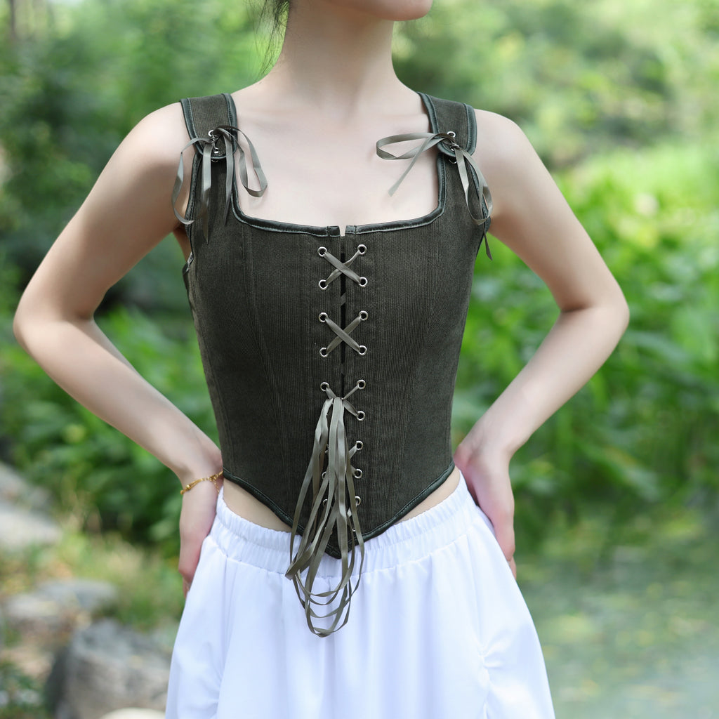 LARP Renaissance Lace-Up Corset Top