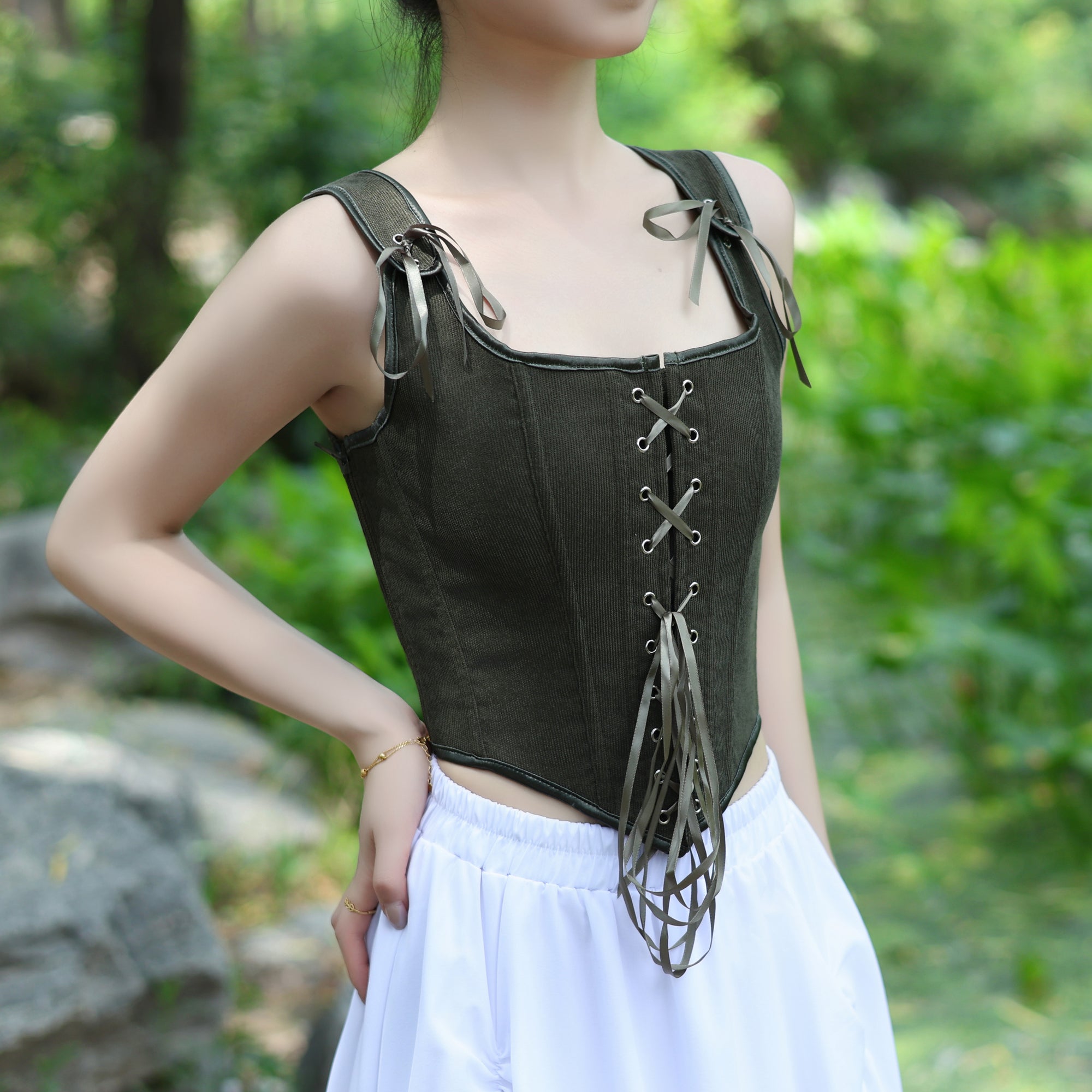 LARP Renaissance Lace-Up Corset Top