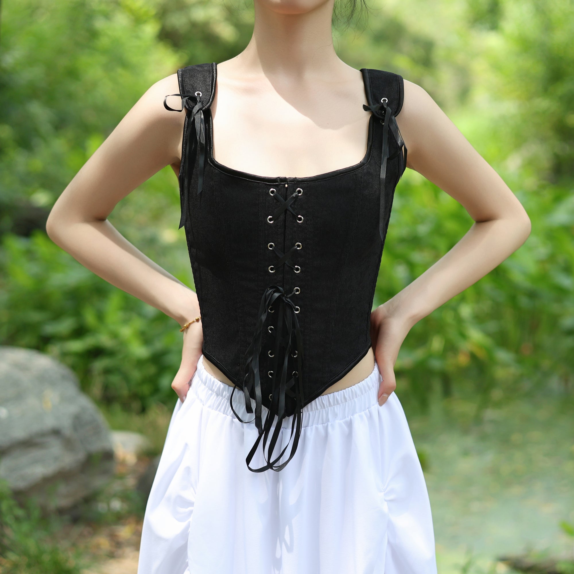 LARP Renaissance Lace-Up Corset Top