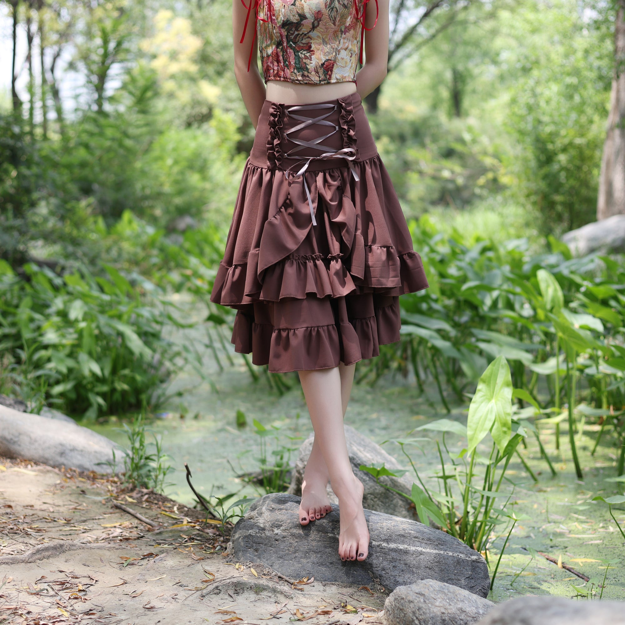 Ruffle Lace-Up LARP Skirt