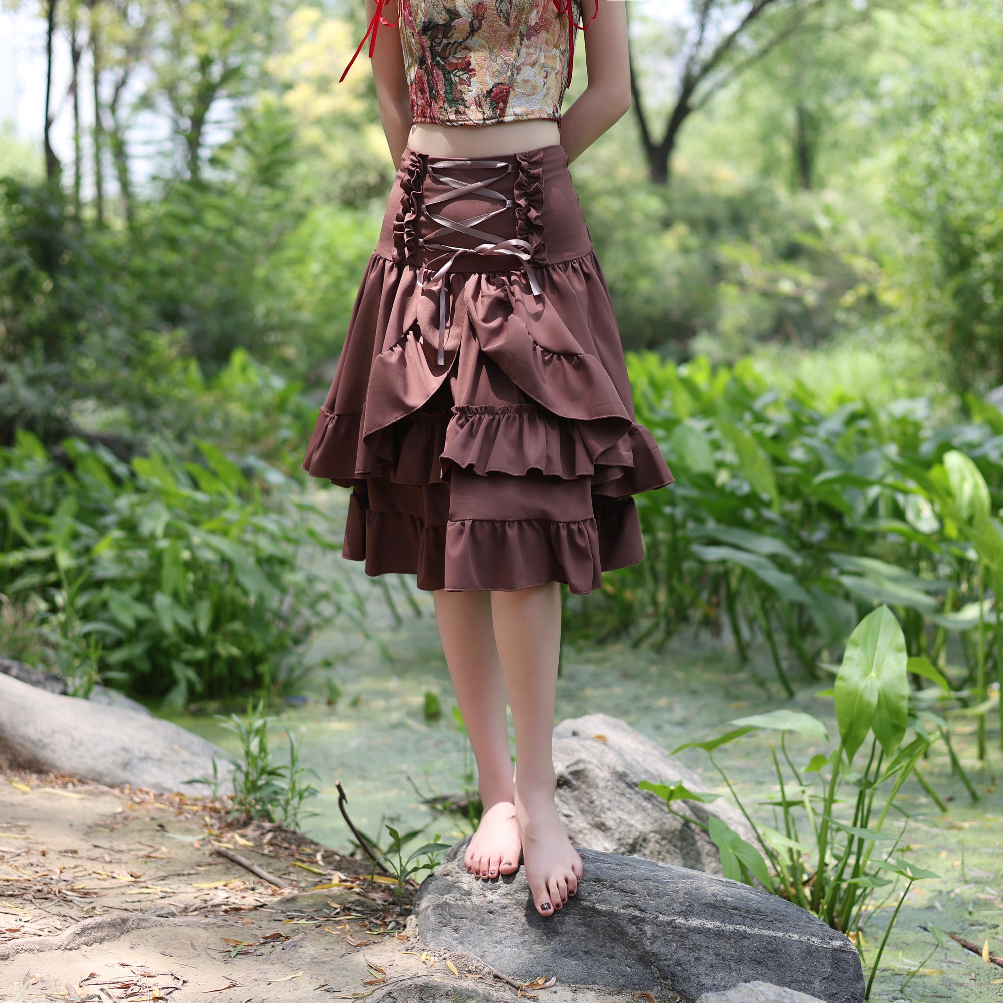 Ruffle Lace-Up LARP Skirt
