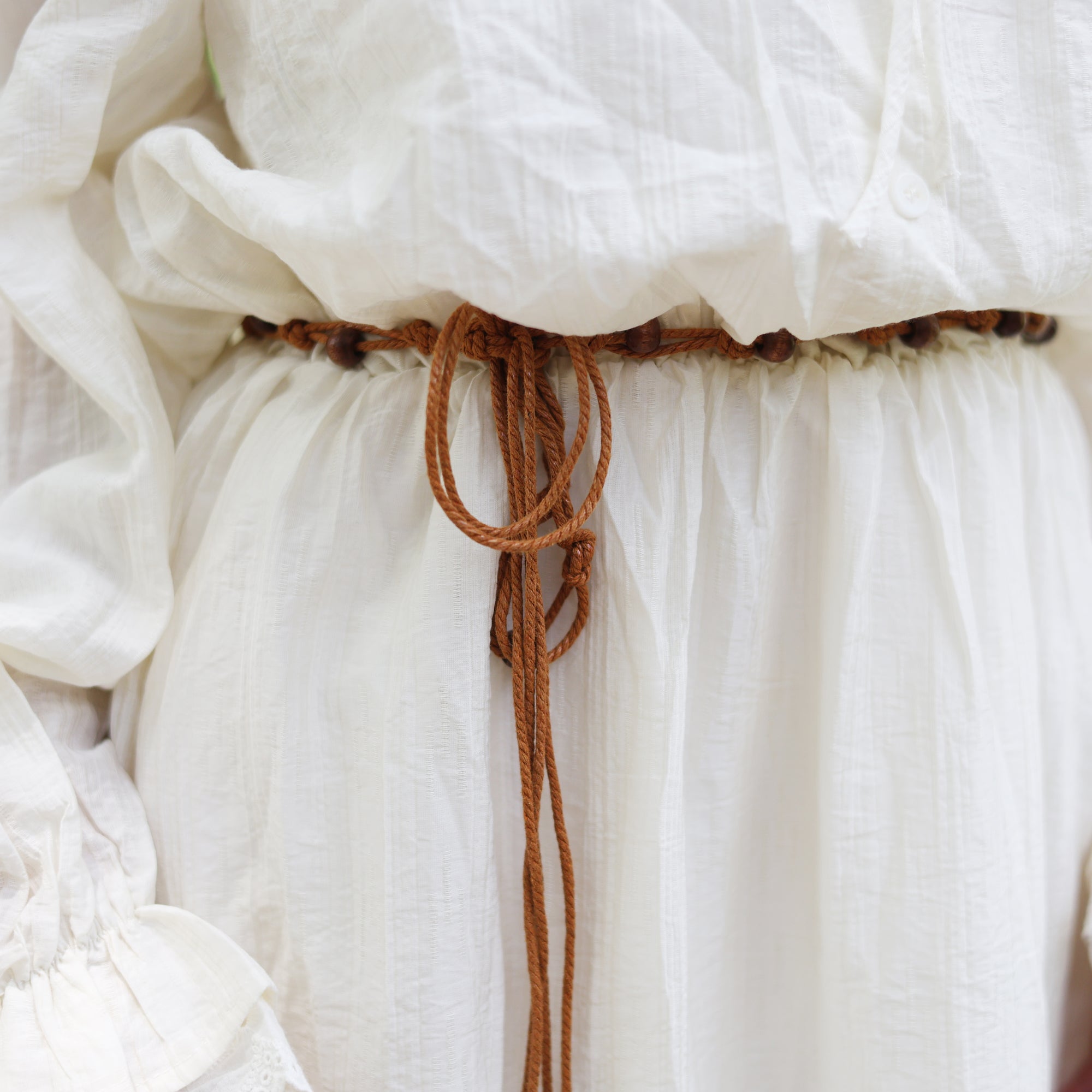 Apricot Off-Shoulder Peasant Dress