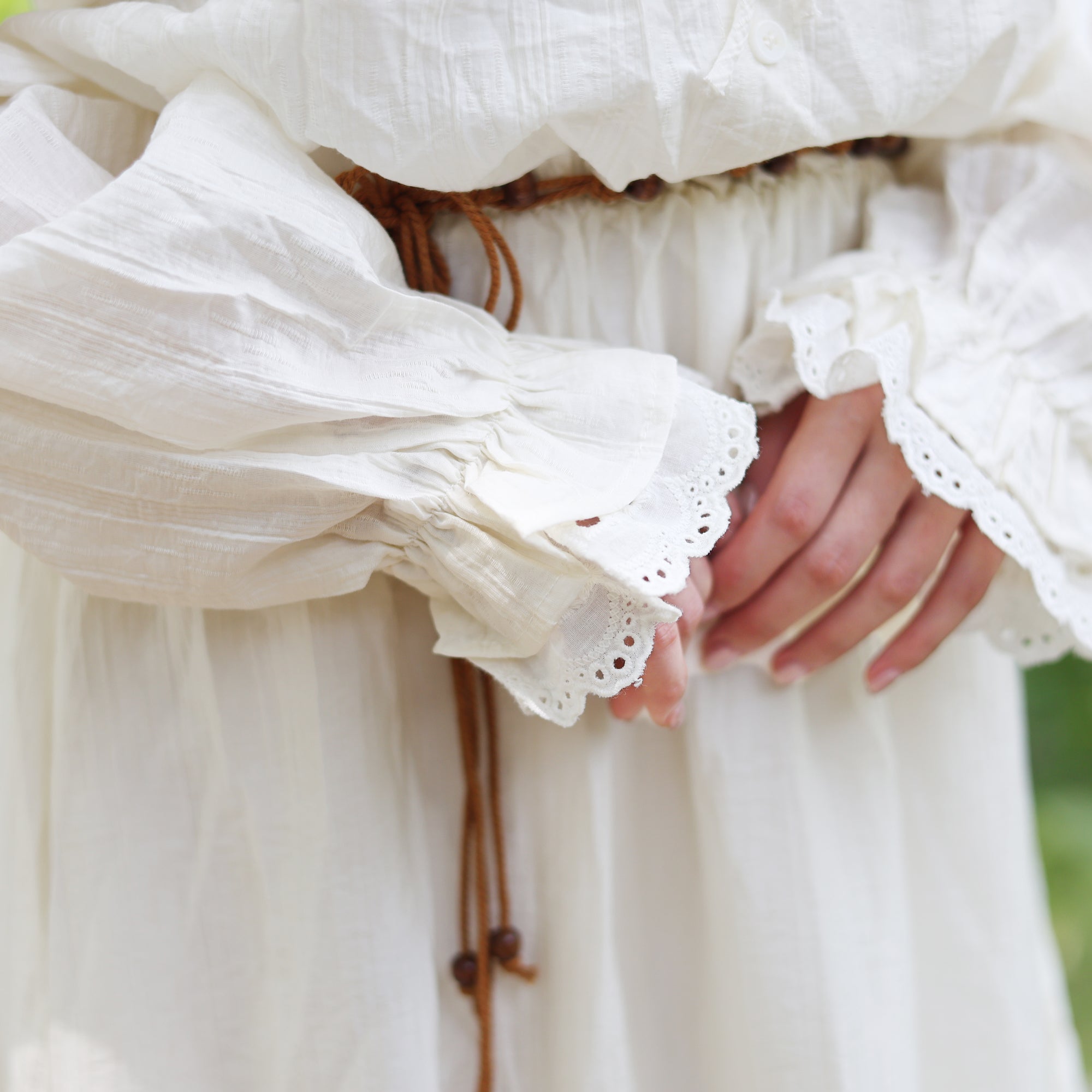 Apricot Off-Shoulder Peasant Dress