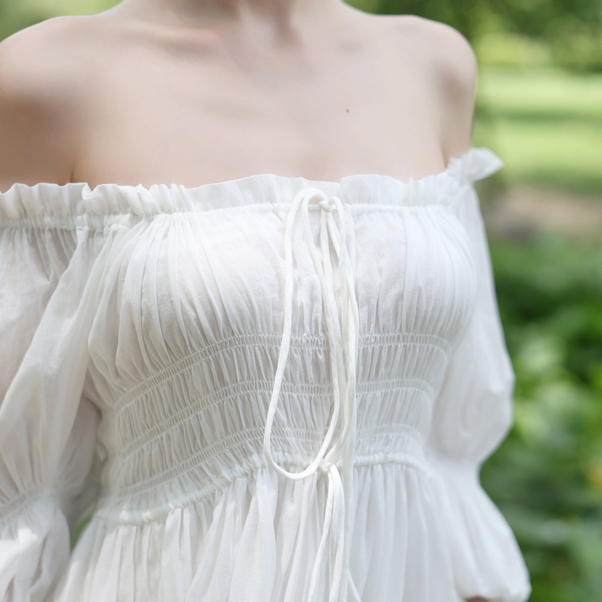 White Cotton Renaissance Dress
