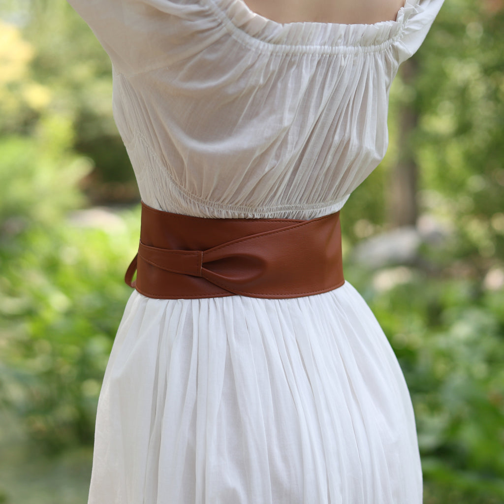 Wide Faux Leather Corset Belt
