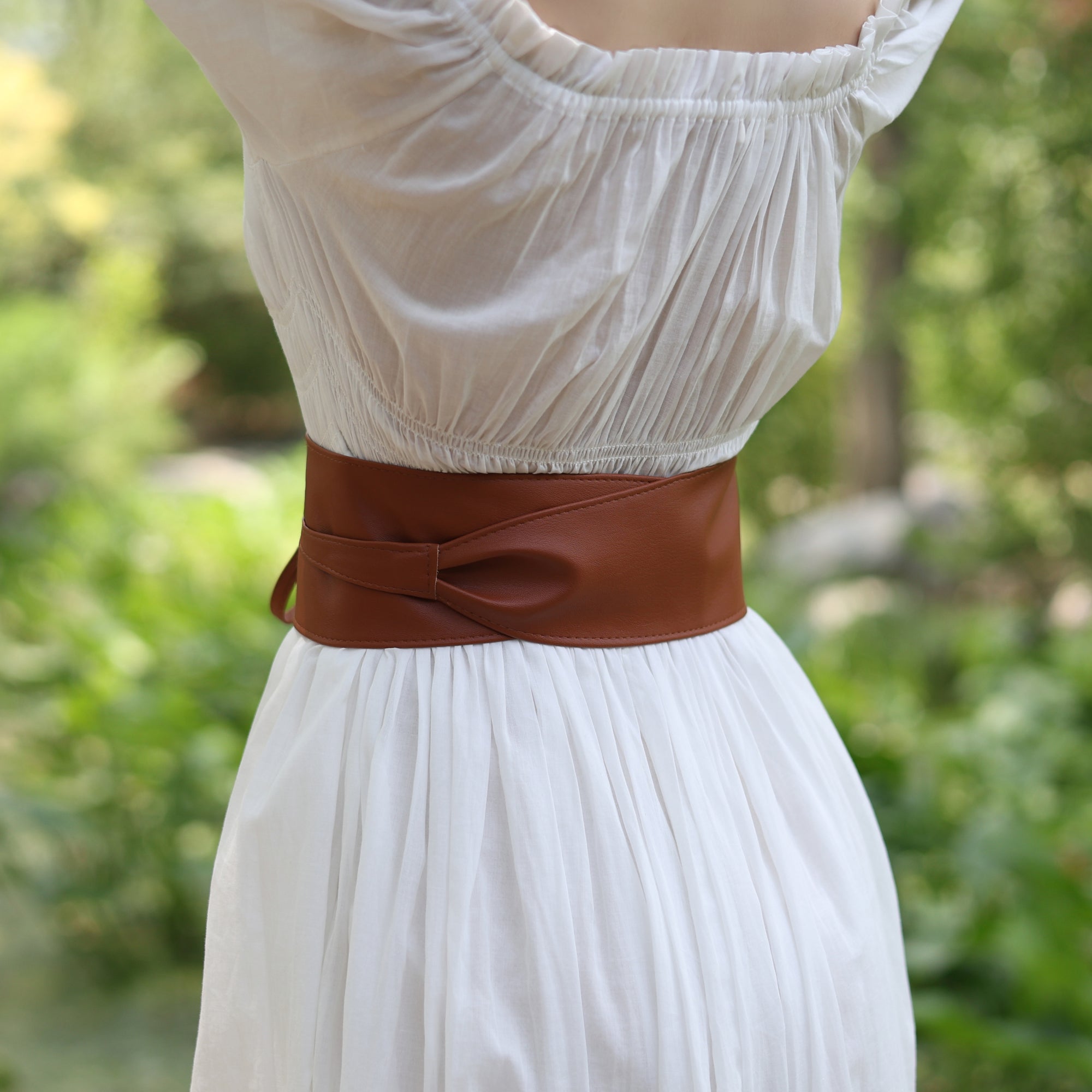 Wide Faux Leather Corset Belt