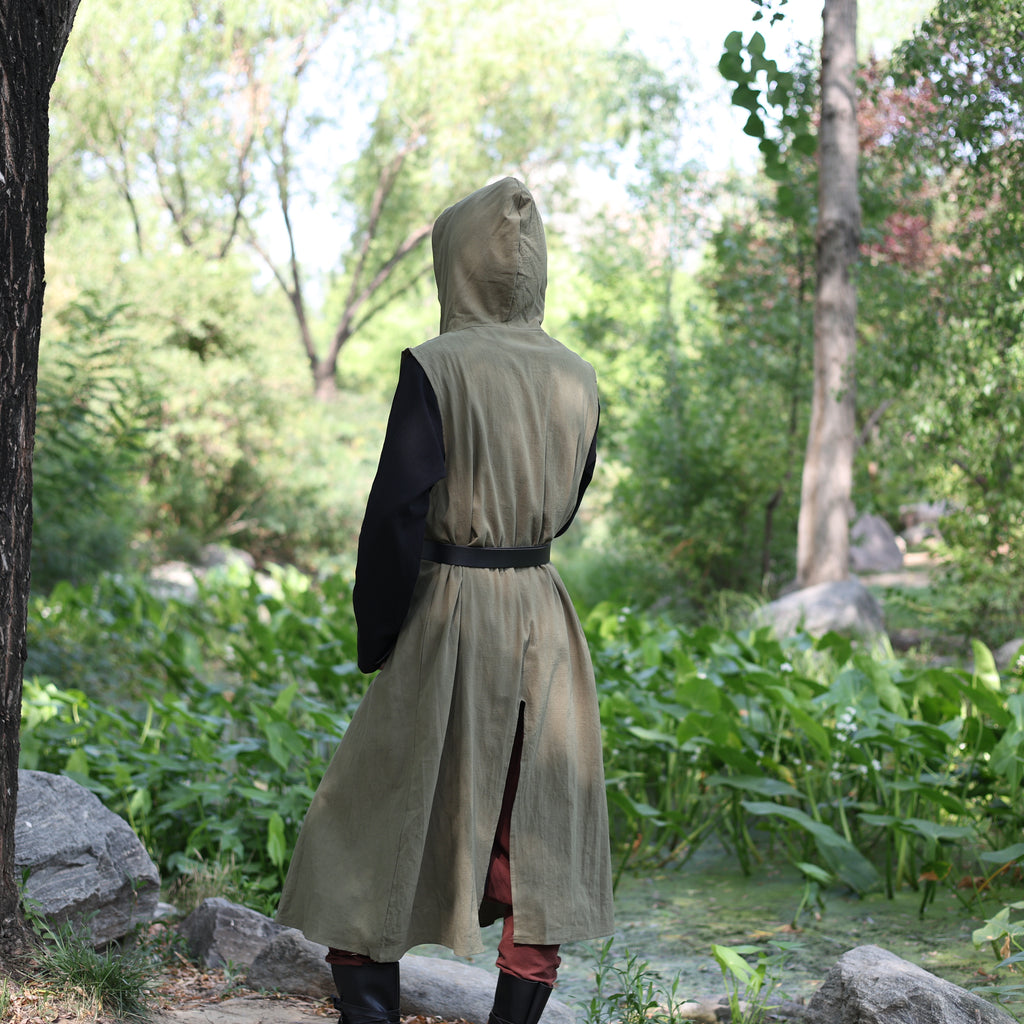 LARP Medieval Linen Cotton Surcoat with Hood