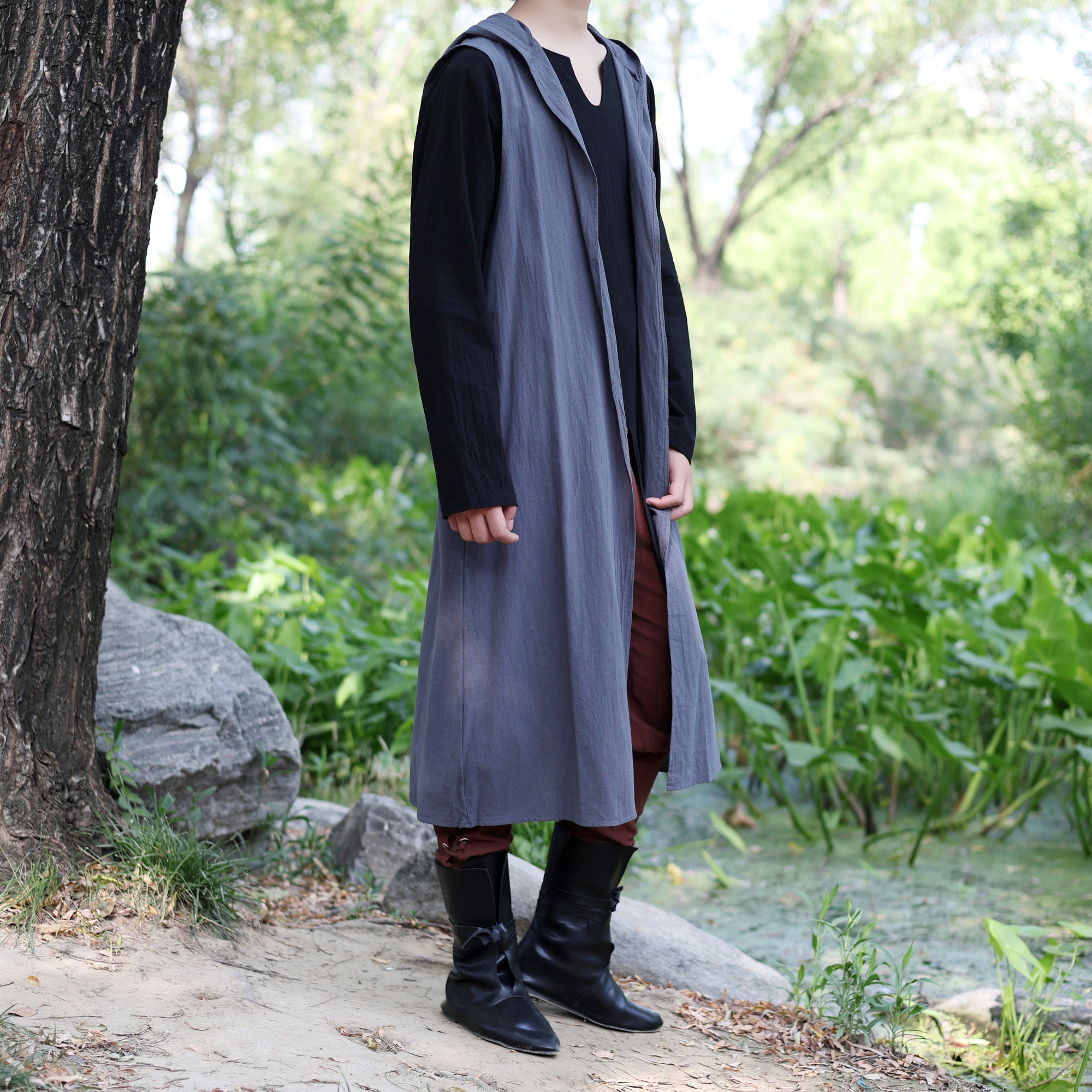 LARP Medieval Linen Cotton Surcoat with Hood
