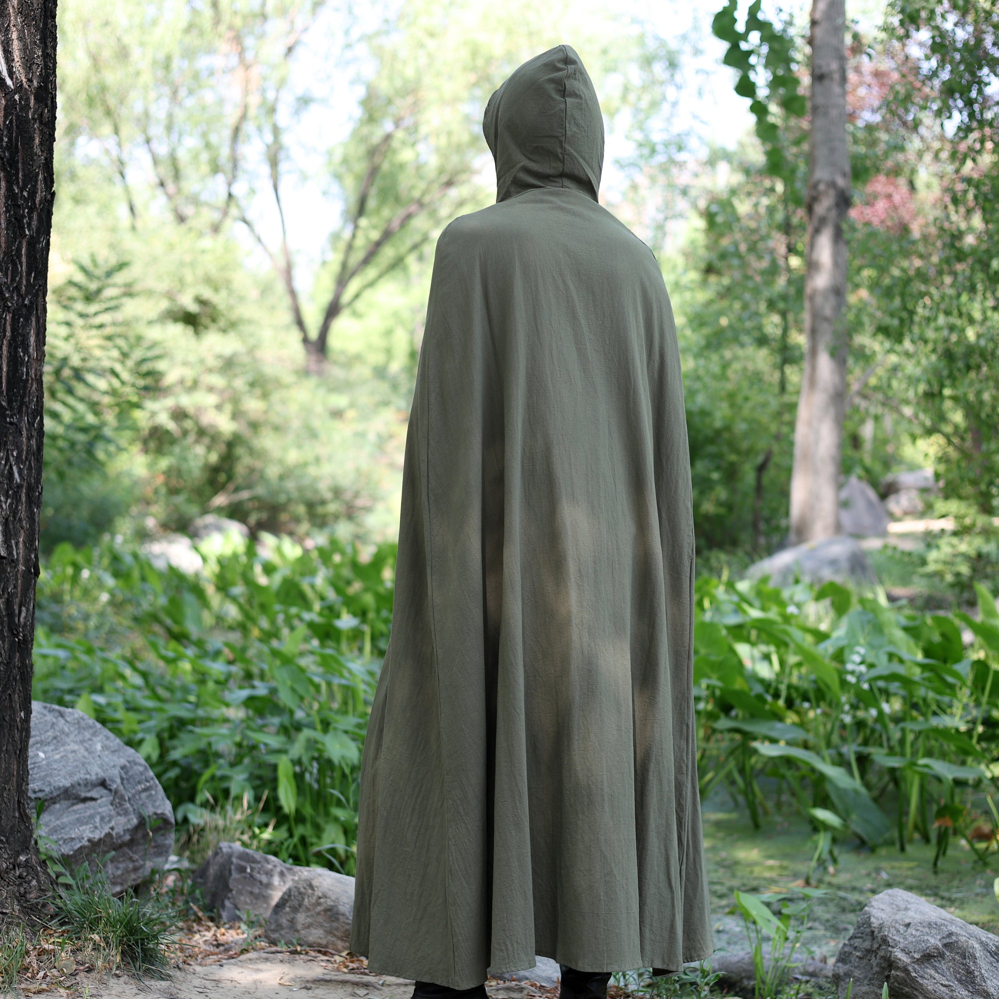 LARP Medieval Linen Cotton Cloak with Hood