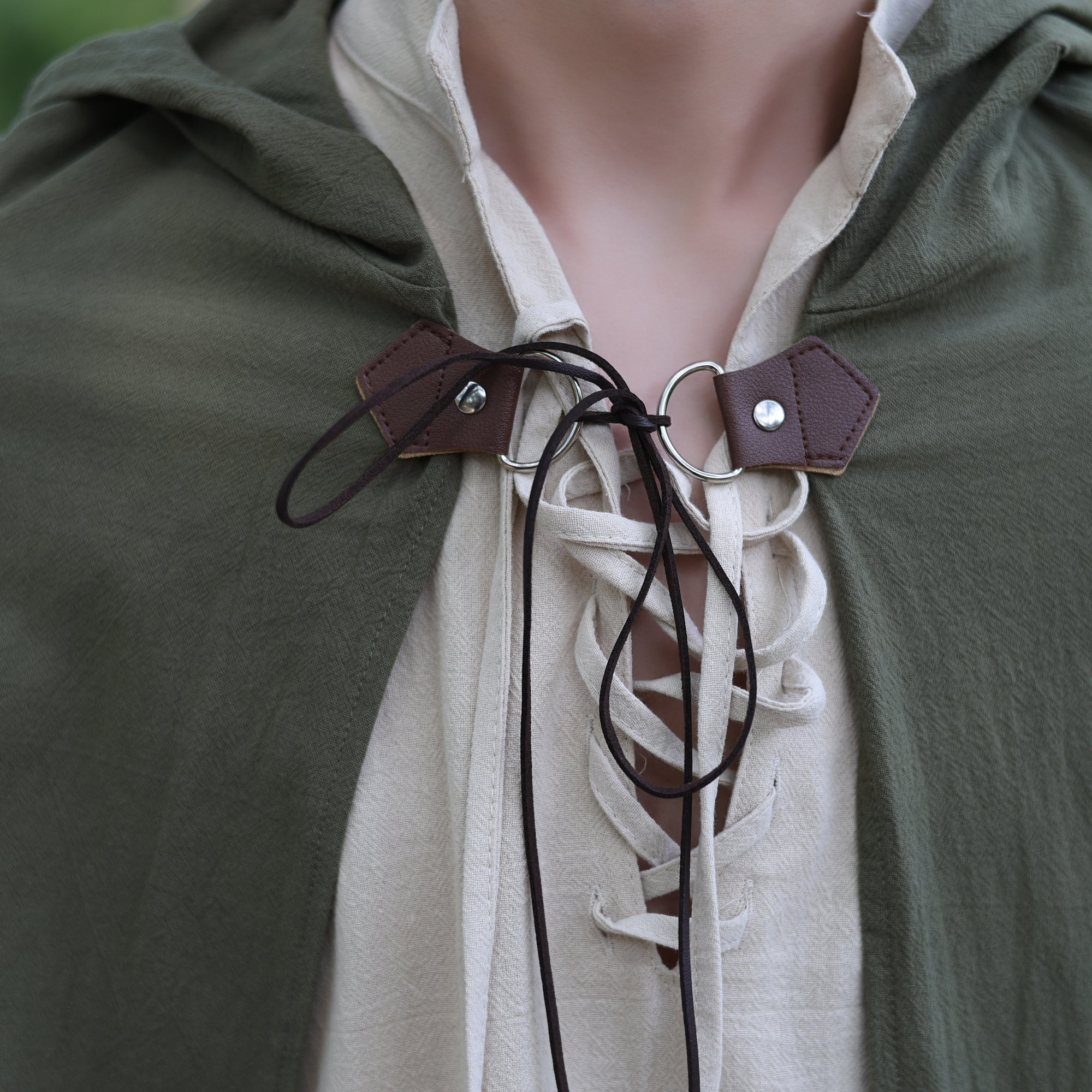 LARP Medieval Linen Cotton Cloak with Hood