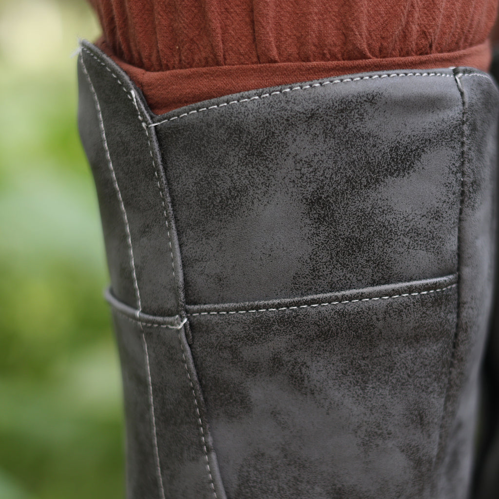 Dark Coffee LARP Boots - Medieval Knee High Costume Footwear