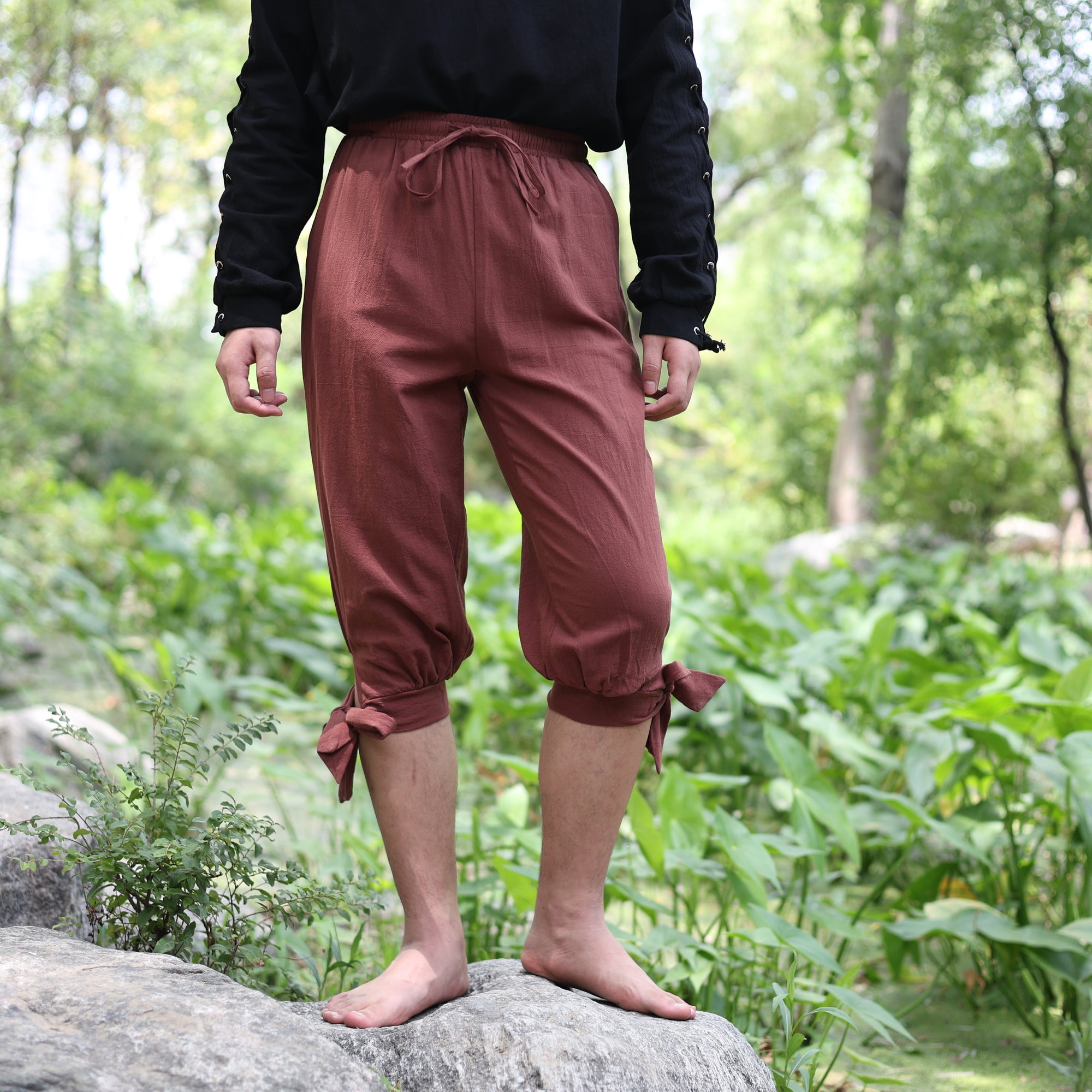 Medieval LARP Linen Short Pants with Side Tie