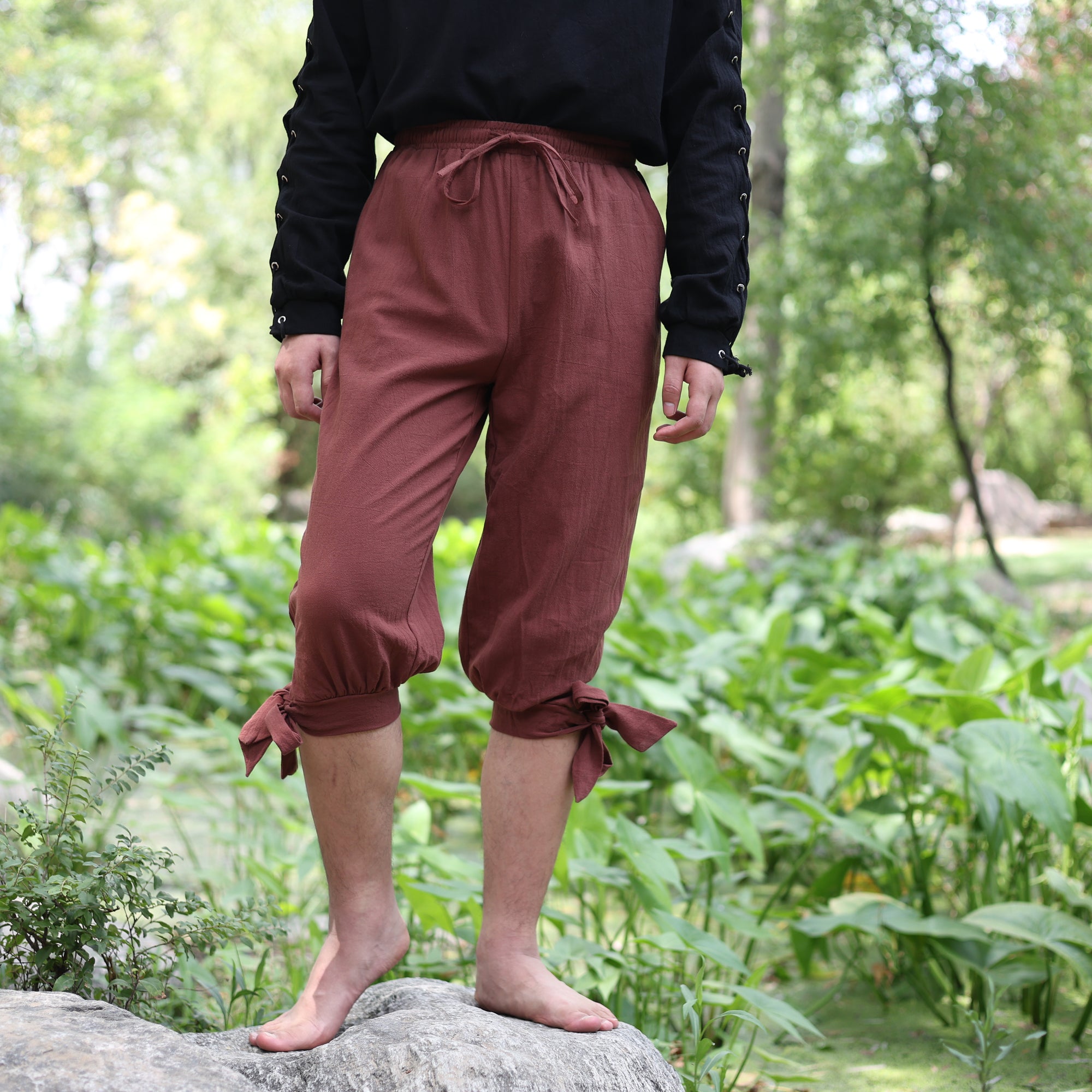 Medieval LARP Linen Short Pants with Side Tie