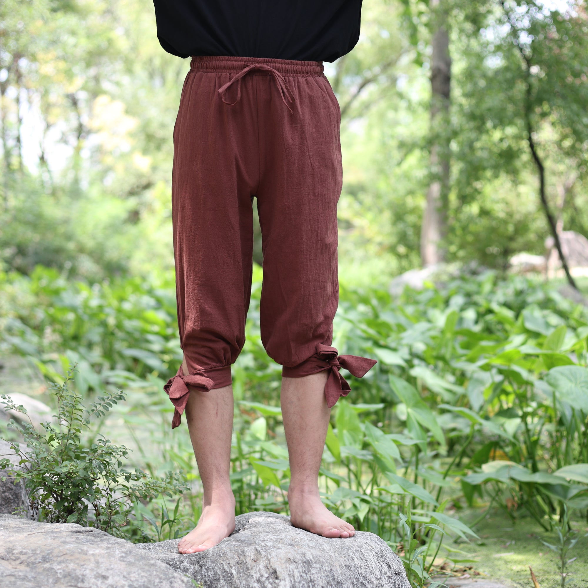 Medieval LARP Linen Short Pants with Side Tie