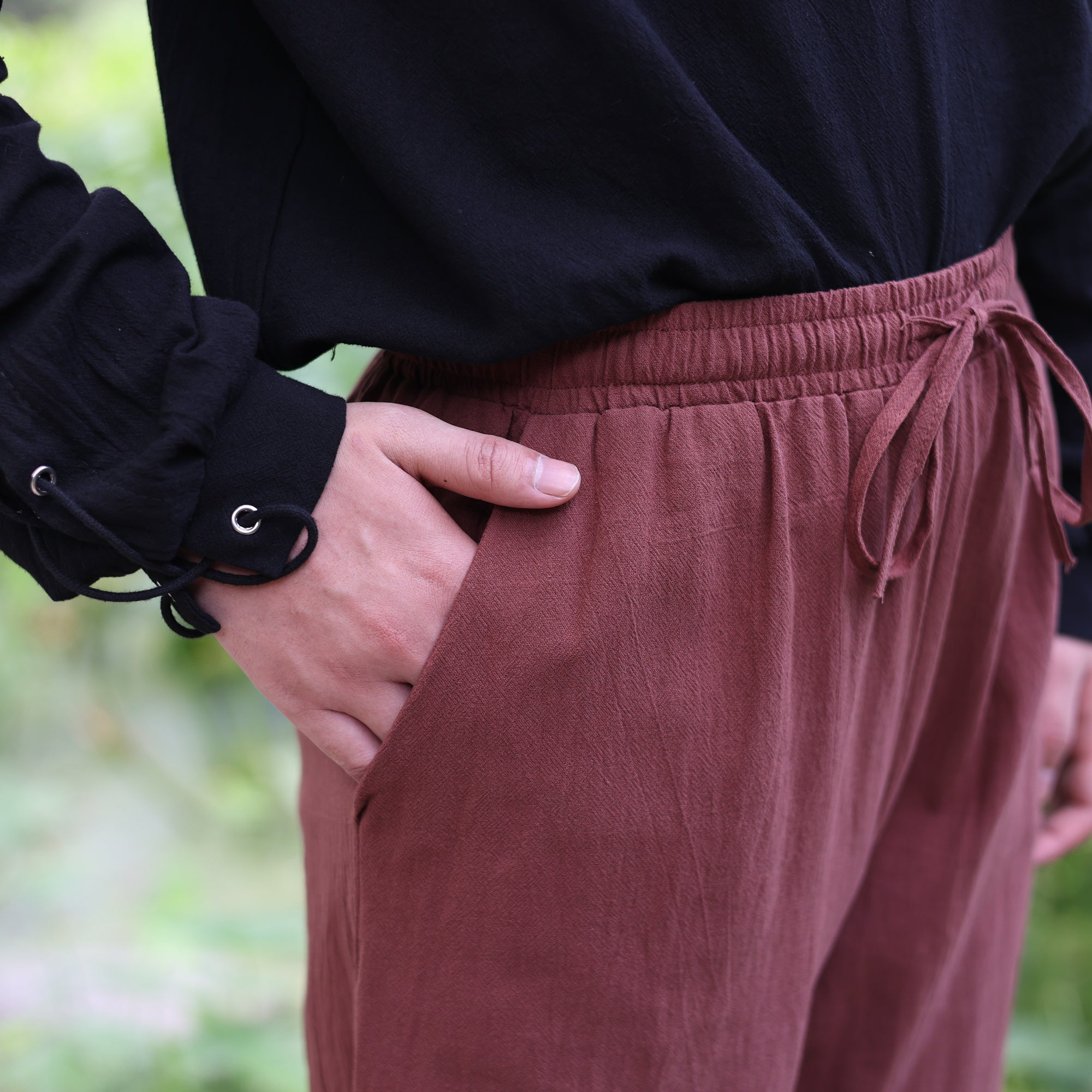 Medieval LARP Linen Short Pants with Side Tie
