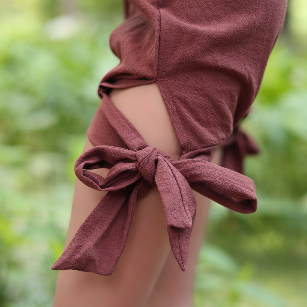 Medieval LARP Linen Short Pants with Side Tie