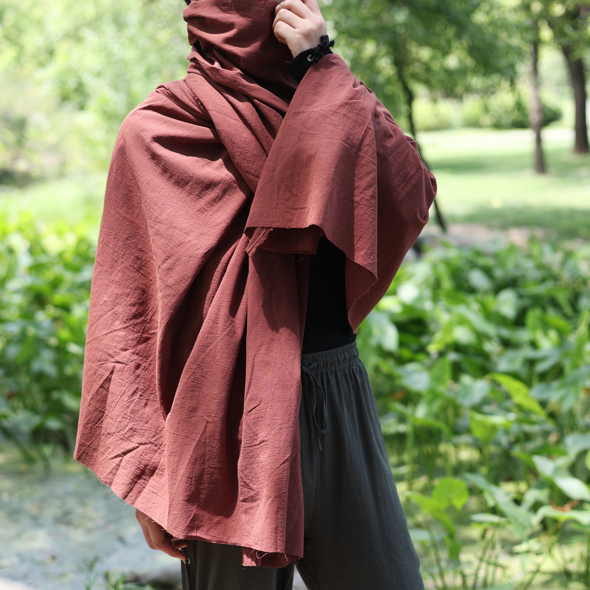 LARP Medieval Hooded Cloak Scarf Cape