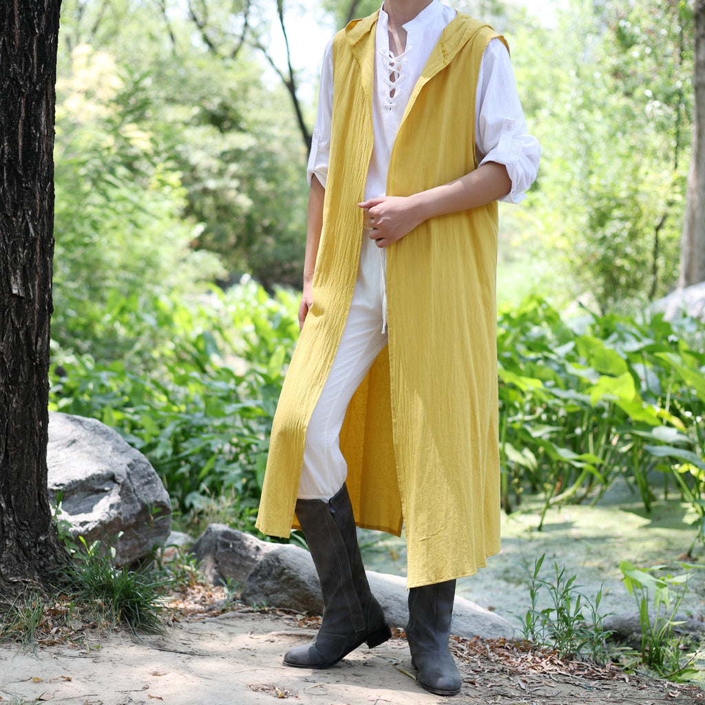 LARP Medieval Linen Cotton Surcoat with Hood