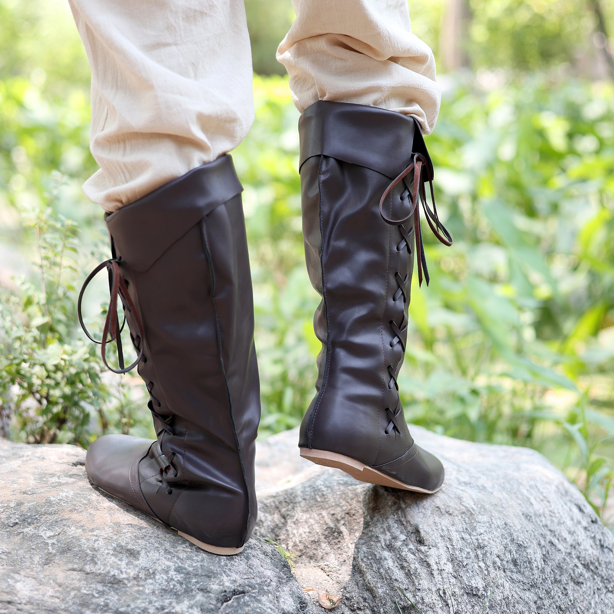 LARP Medieval Lightweight PU Leather Boots for Men &amp; Wome